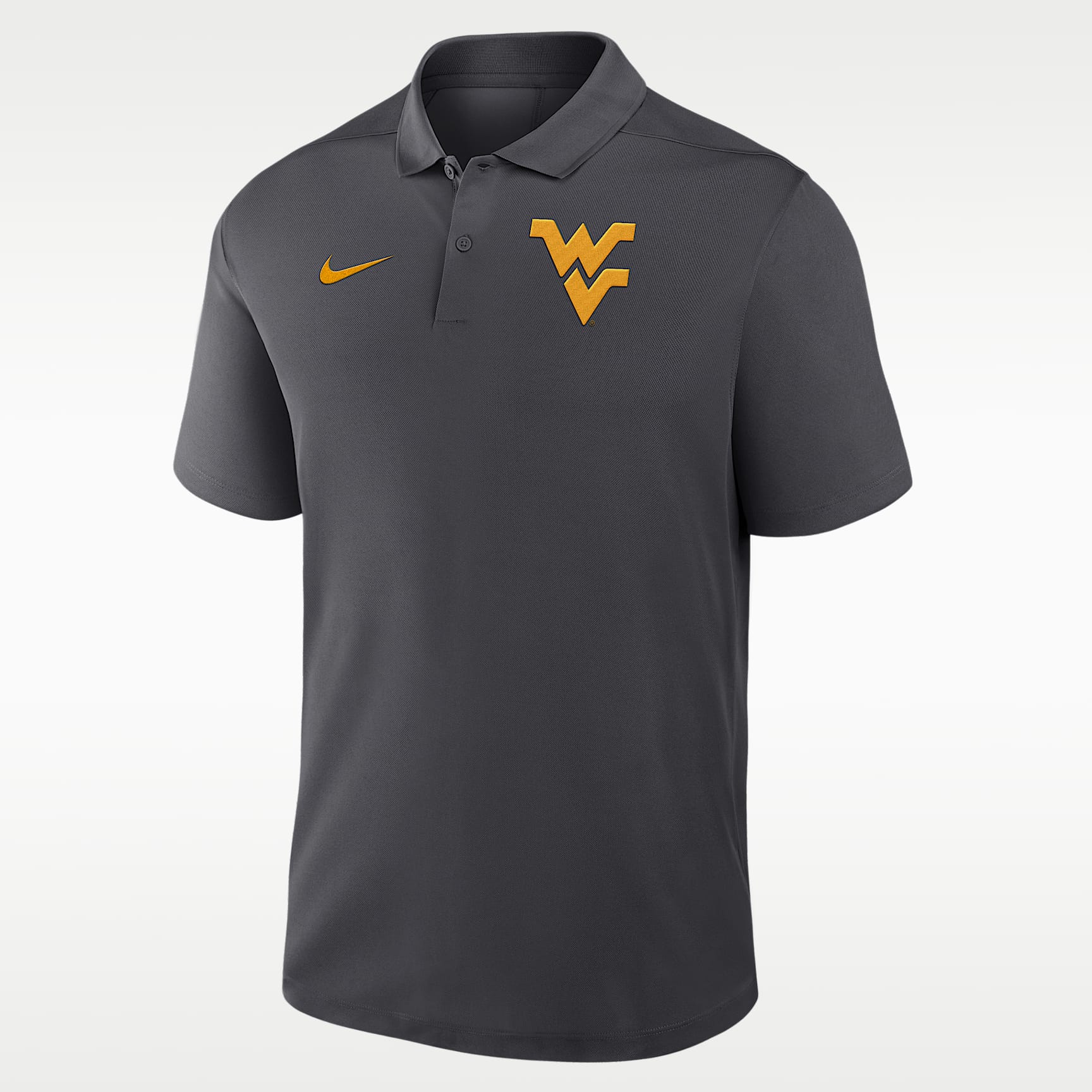 Polo universitario Nike Dri-FIT para hombre West Virginia Primetime Victory Primary Logo