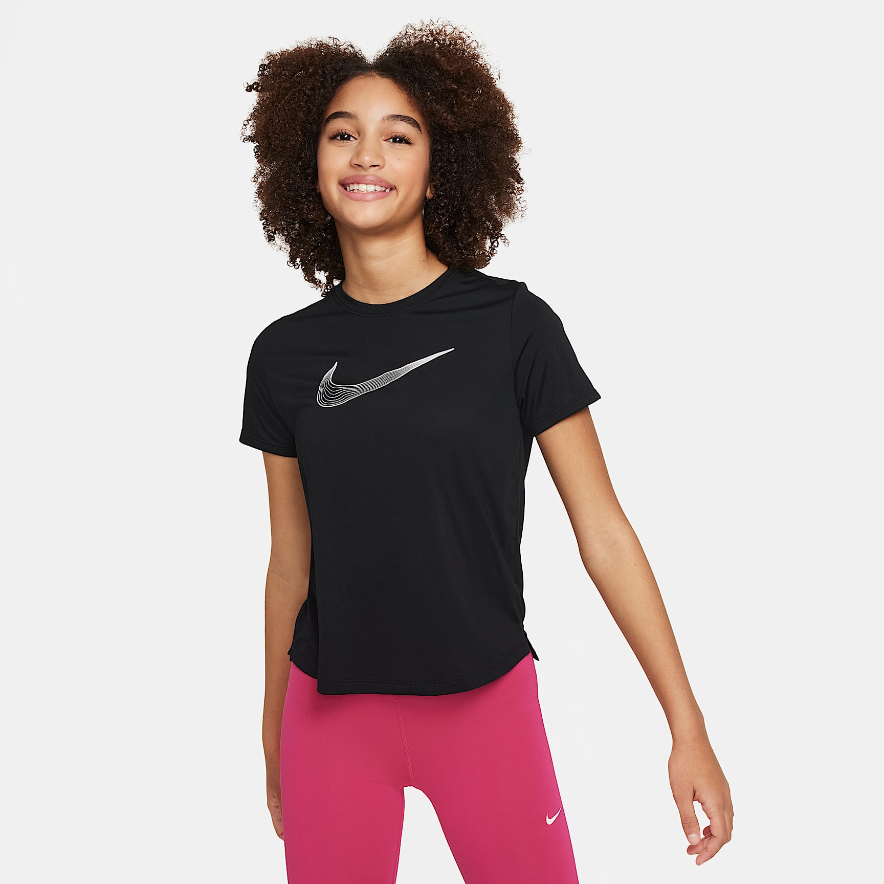 Nike One Older Kids' (Girls') Dri-FIT Short-Sleeve Training Top