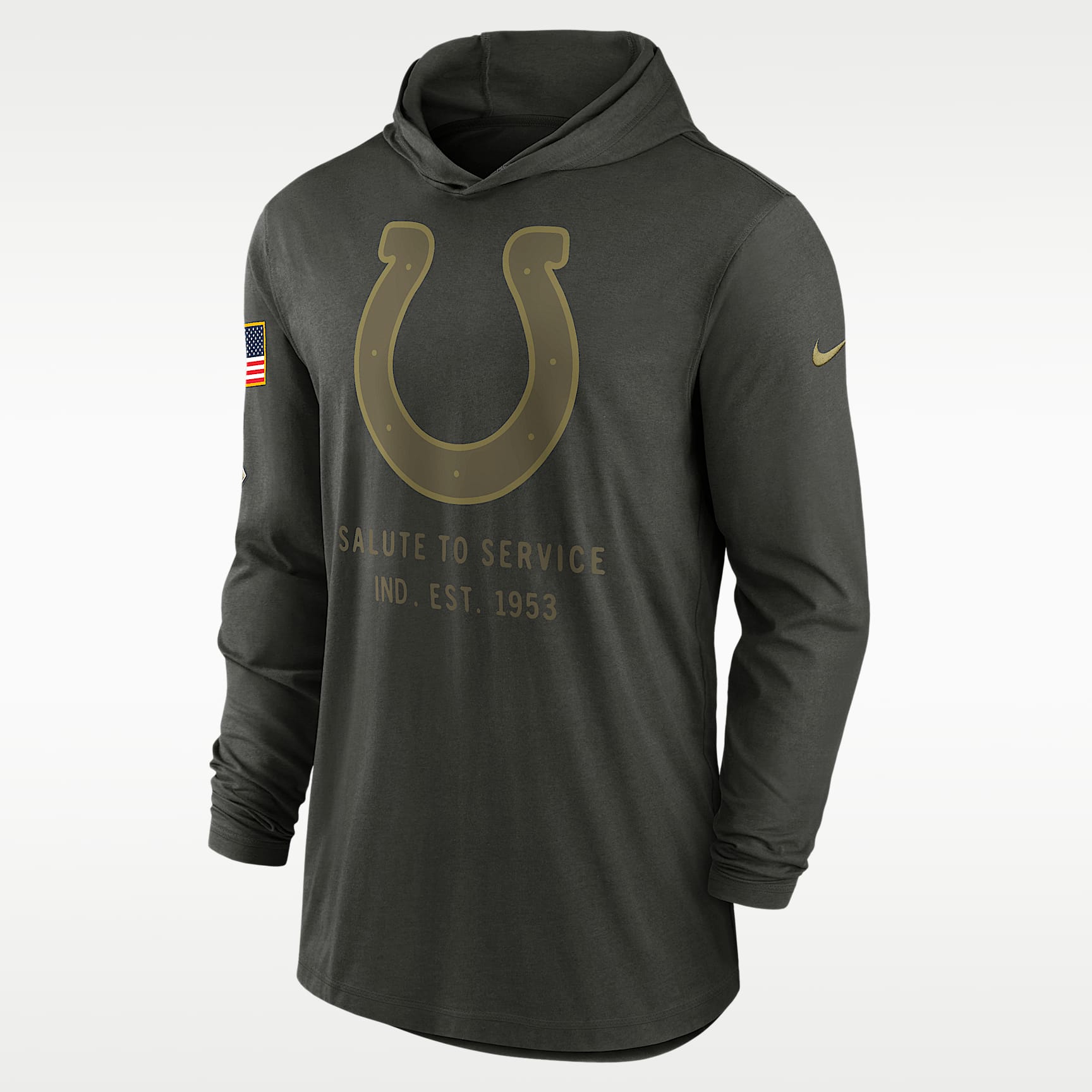 Indianapolis Colts Salute to Service Sideline Men’s Nike Dri-FIT NFL Long-Sleeve Hooded Top