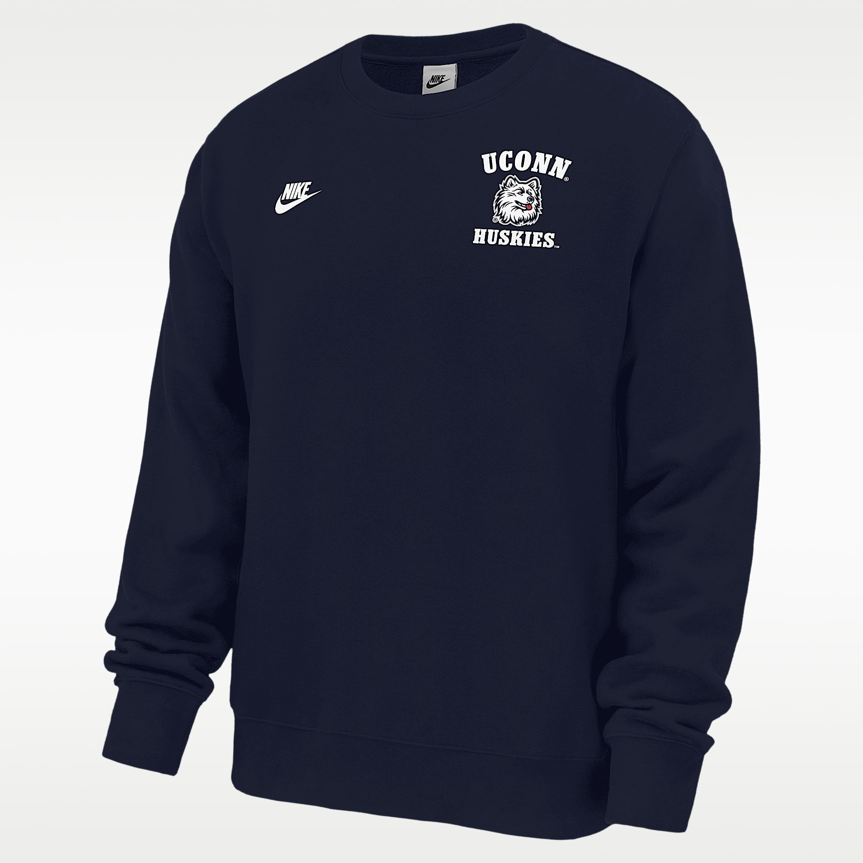 Connecticut Huskies Club Men's Nike Football Fleece Crew-Neck Sweatshirt