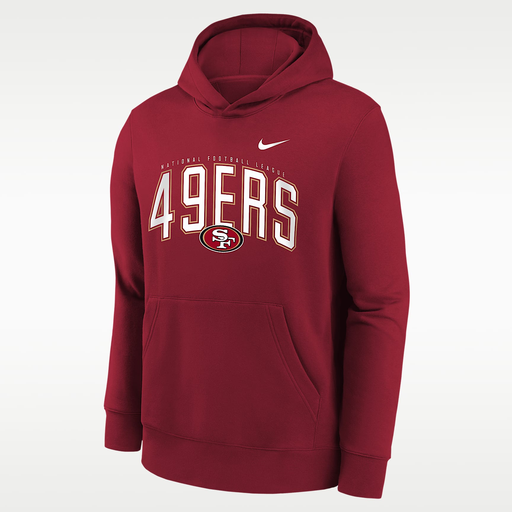 San Francisco 49ers Essentials Club Logo Arch Big Kids' Nike NFL Pullover Crew