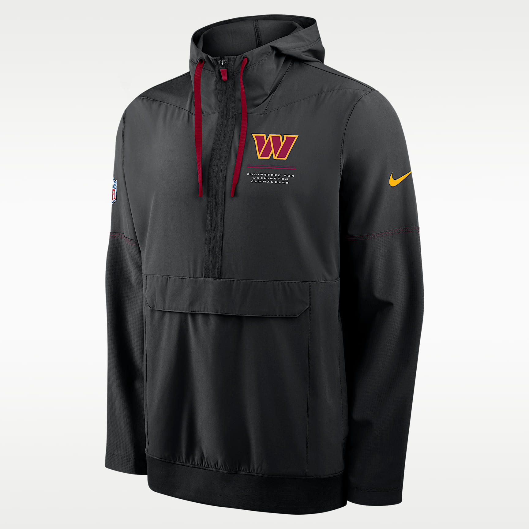 Chamarra con gorro de medio cierre Nike de la NFL para hombre Washington Commanders Sideline Anorak