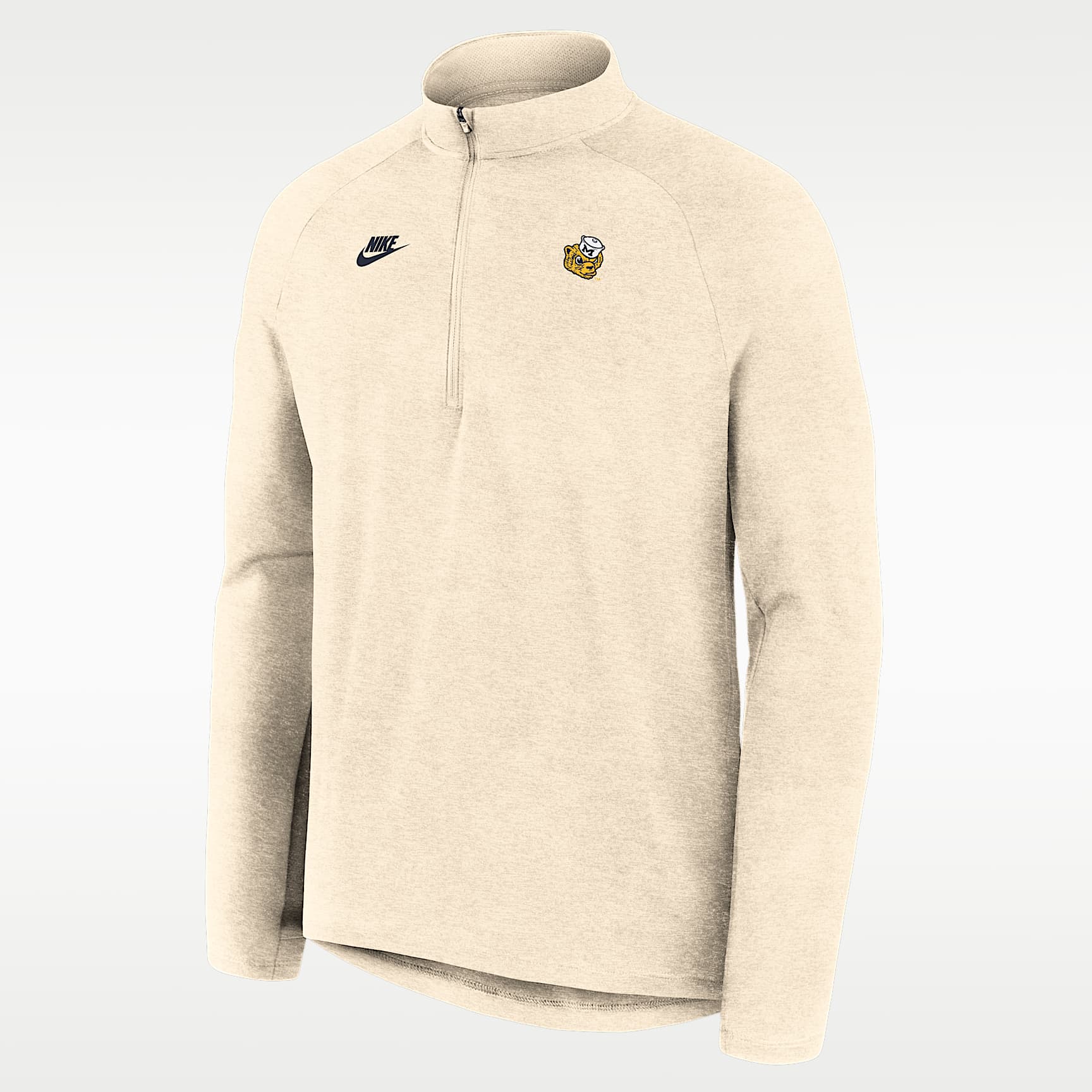 Playera de manga larga universitaria Nike Dri-FIT de medio cierre para hombre Michigan Legacy Stride