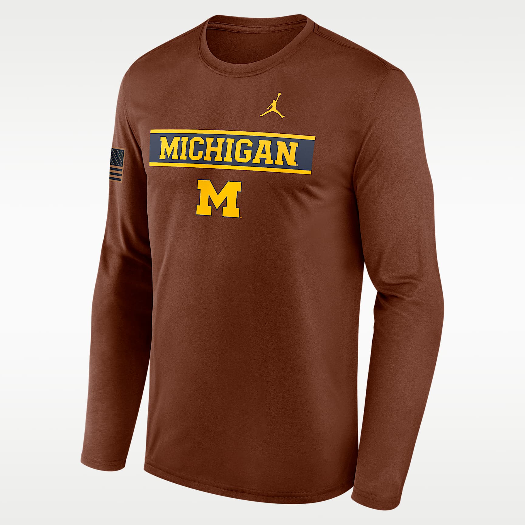 Michigan Courtside Men's Jordan Brand Dri-FIT College Long-Sleeve T-Shirt