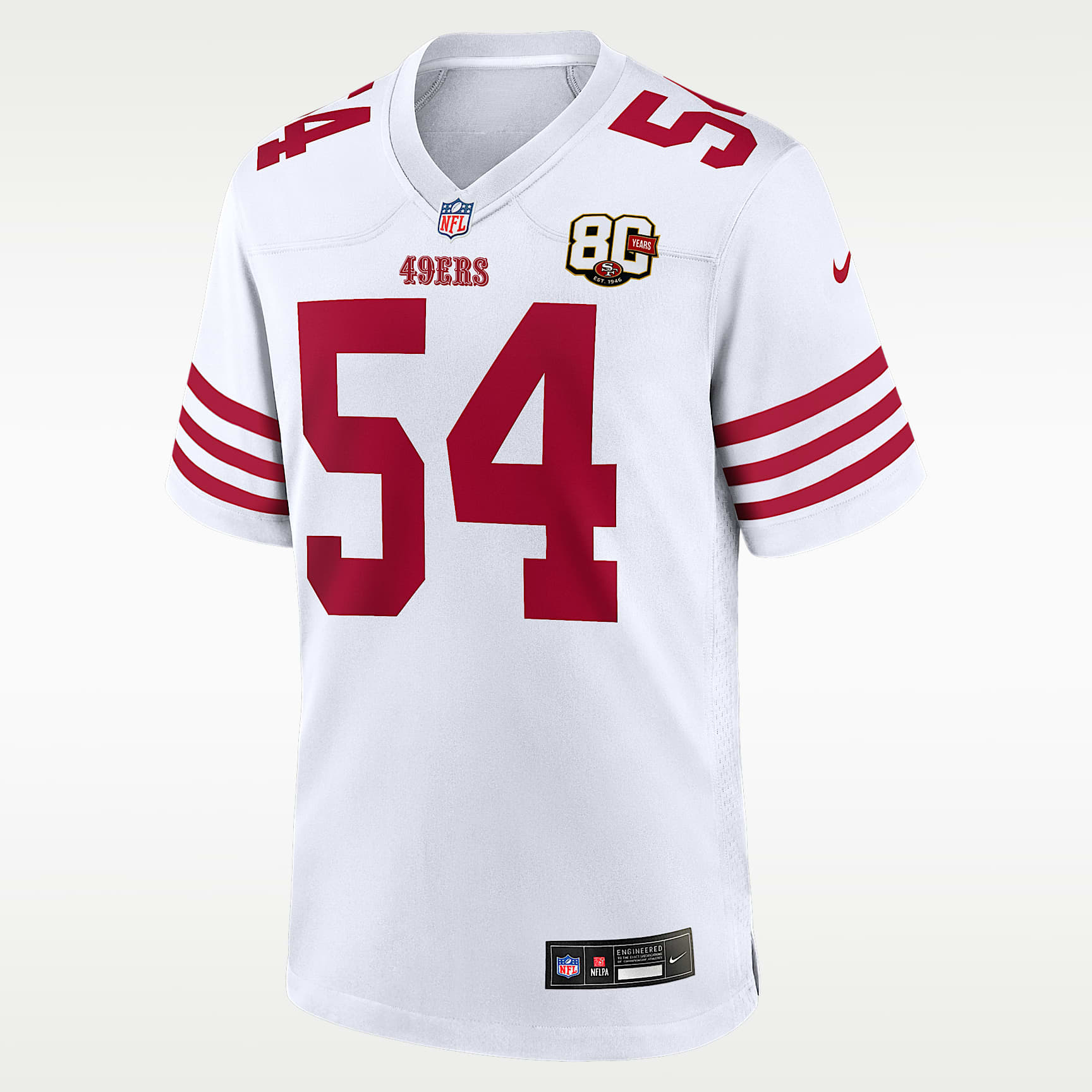 Fred Warner San Francisco 49ers 80th Anniversary Men's Nike NFL Game Jersey