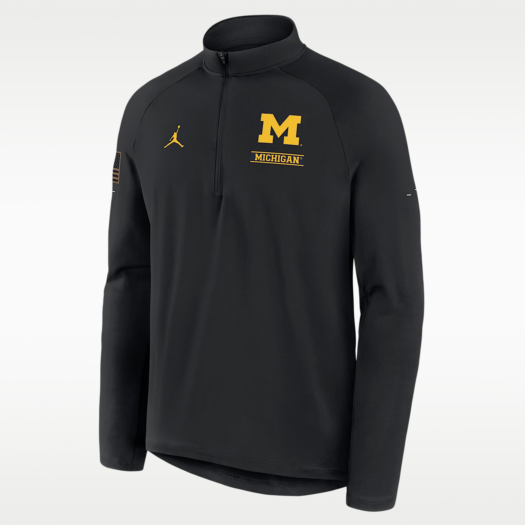 Michigan 2026 Military Appreciation Stride Men's Jordan Brand Dri-FIT College 1/2-Zip Long-Sleeve Top