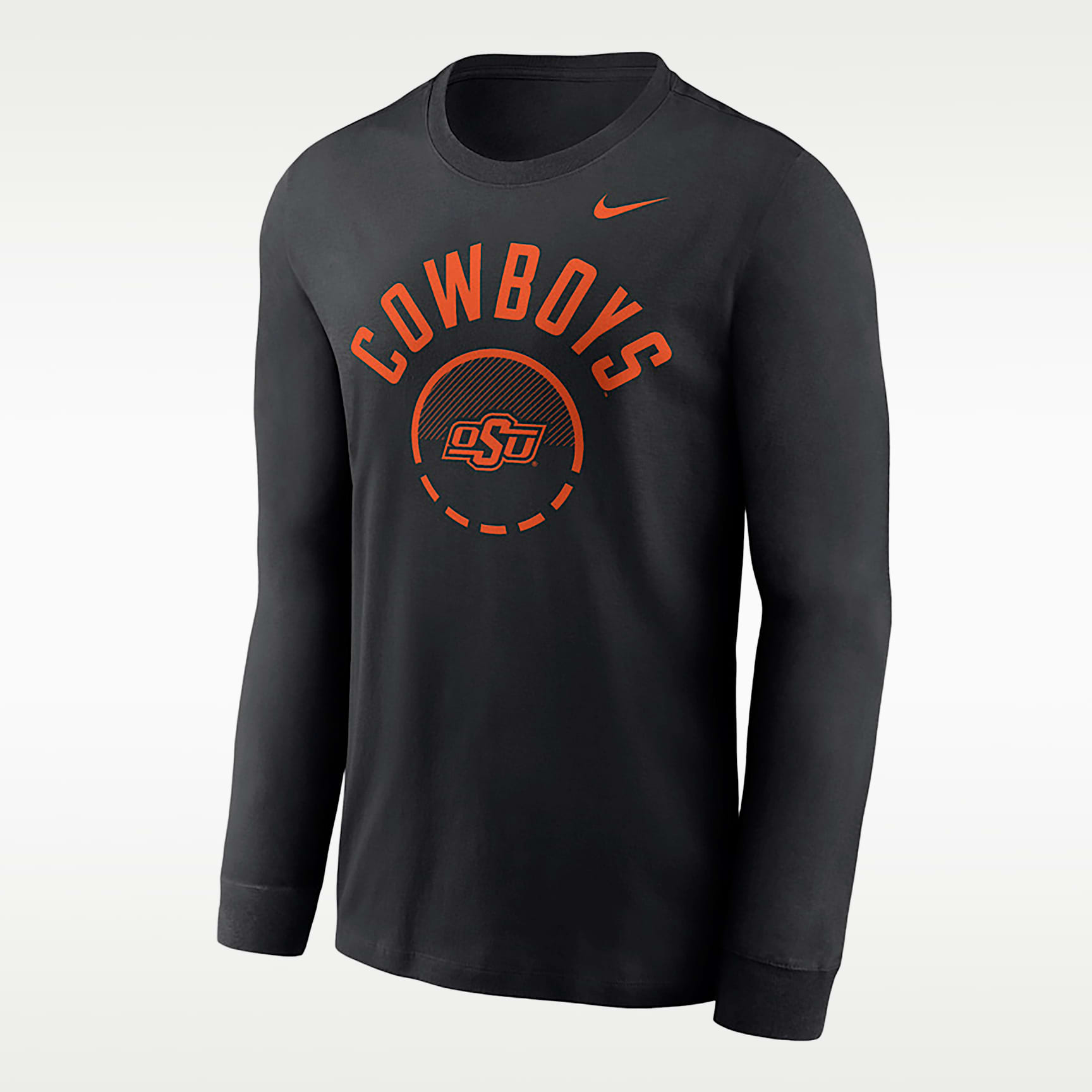 Playera de manga larga universitaria Nike Dri-FIT para hombre Oklahoma State Basketball Shoot Around Legend