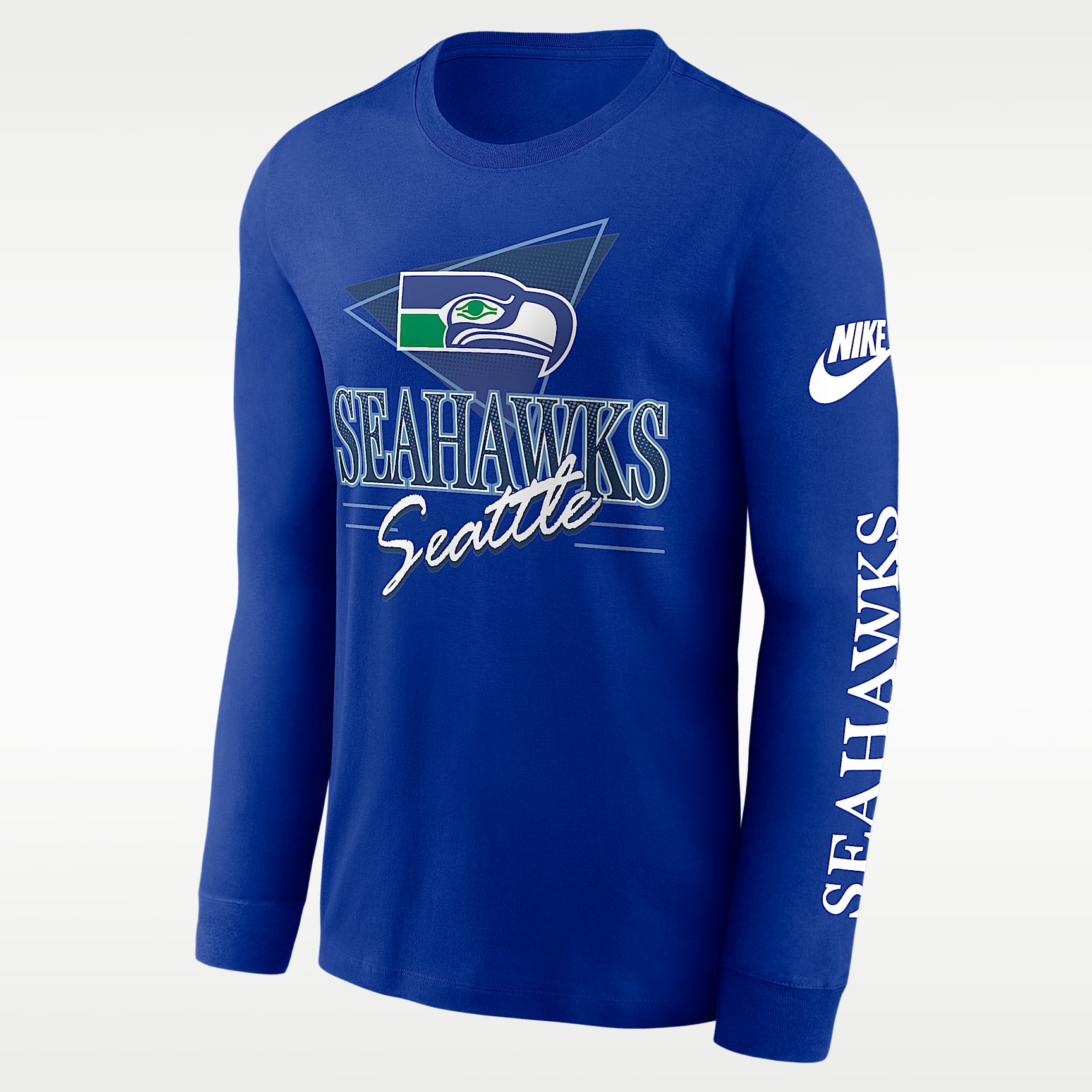 Playera de manga larga Nike de la NFL para hombre Seattle Seahawks Rewind