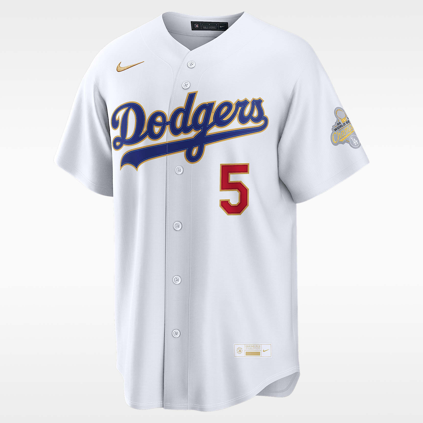Freddie Freeman Los Angeles Dodgers 2025 World Series Champion Gold Series Men's Nike MLB Stadium Jersey