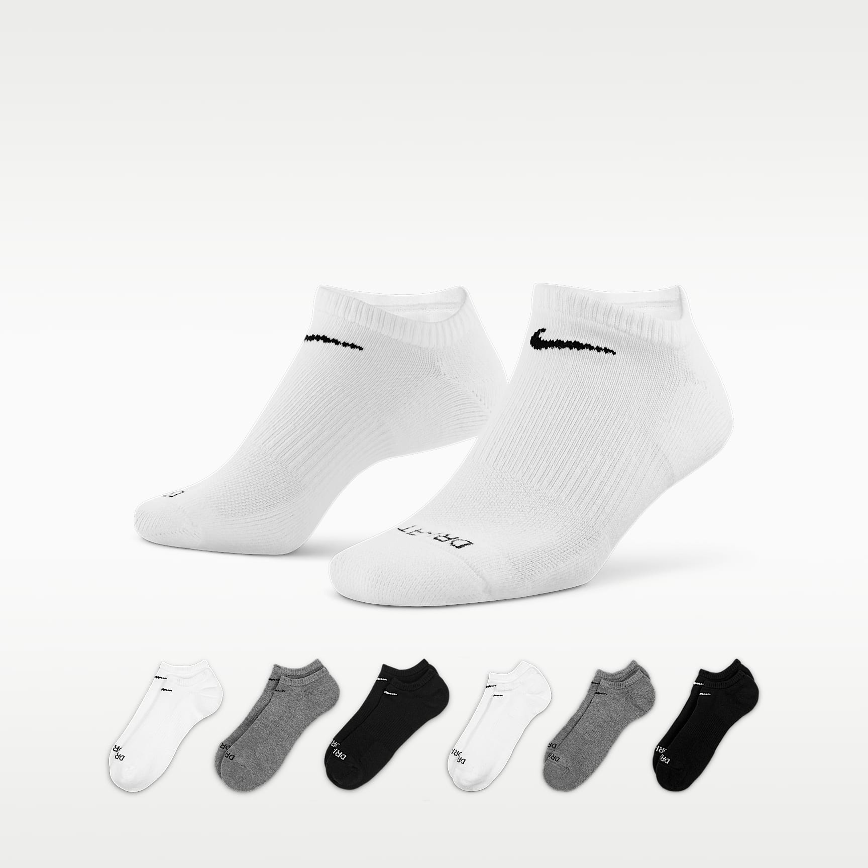 Calcetines invisibles de entrenamiento Nike Everyday Plus Cushioned (6 pares)