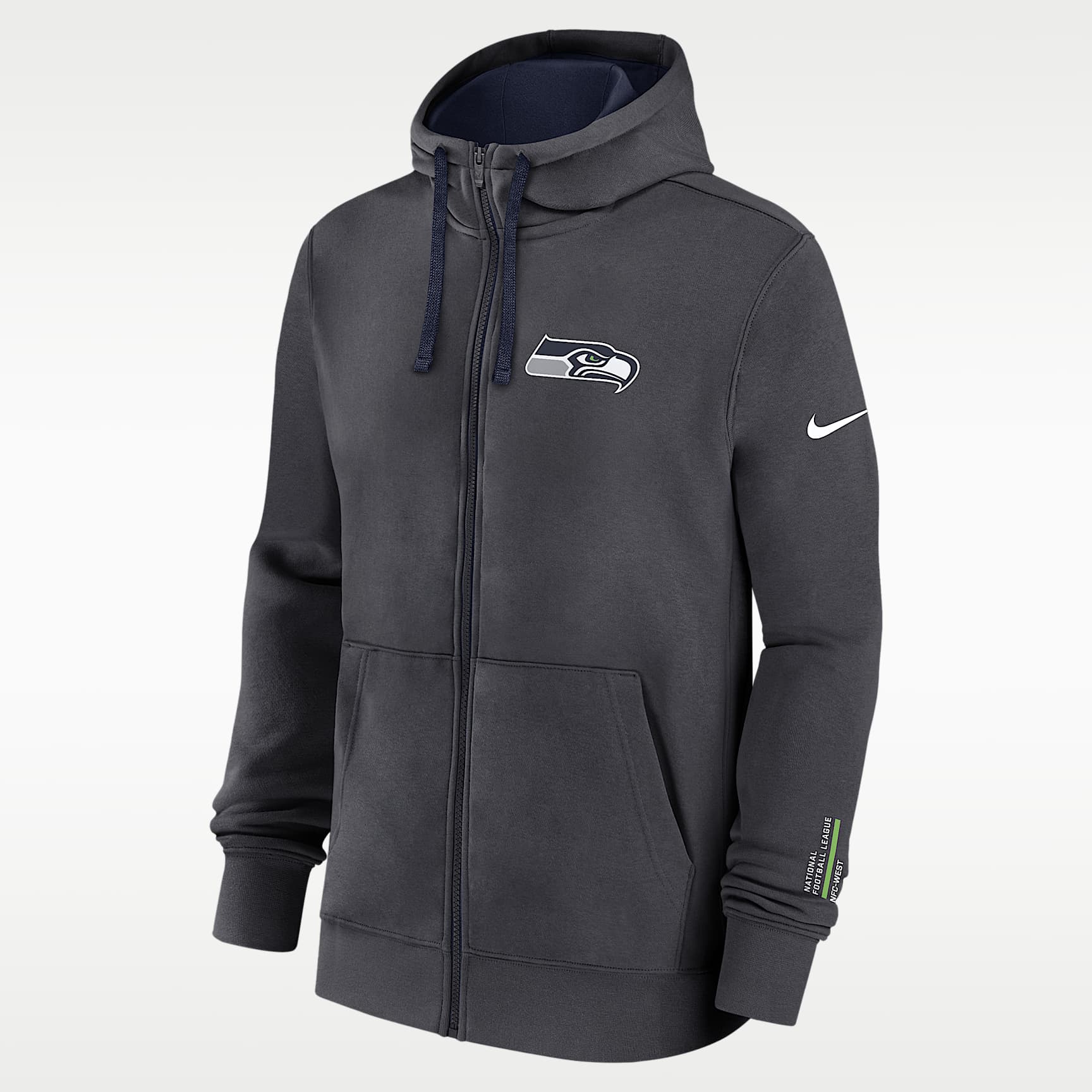 Seattle Seahawks Playbook Page Club Men's Nike NFL Full-Zip Hoodie