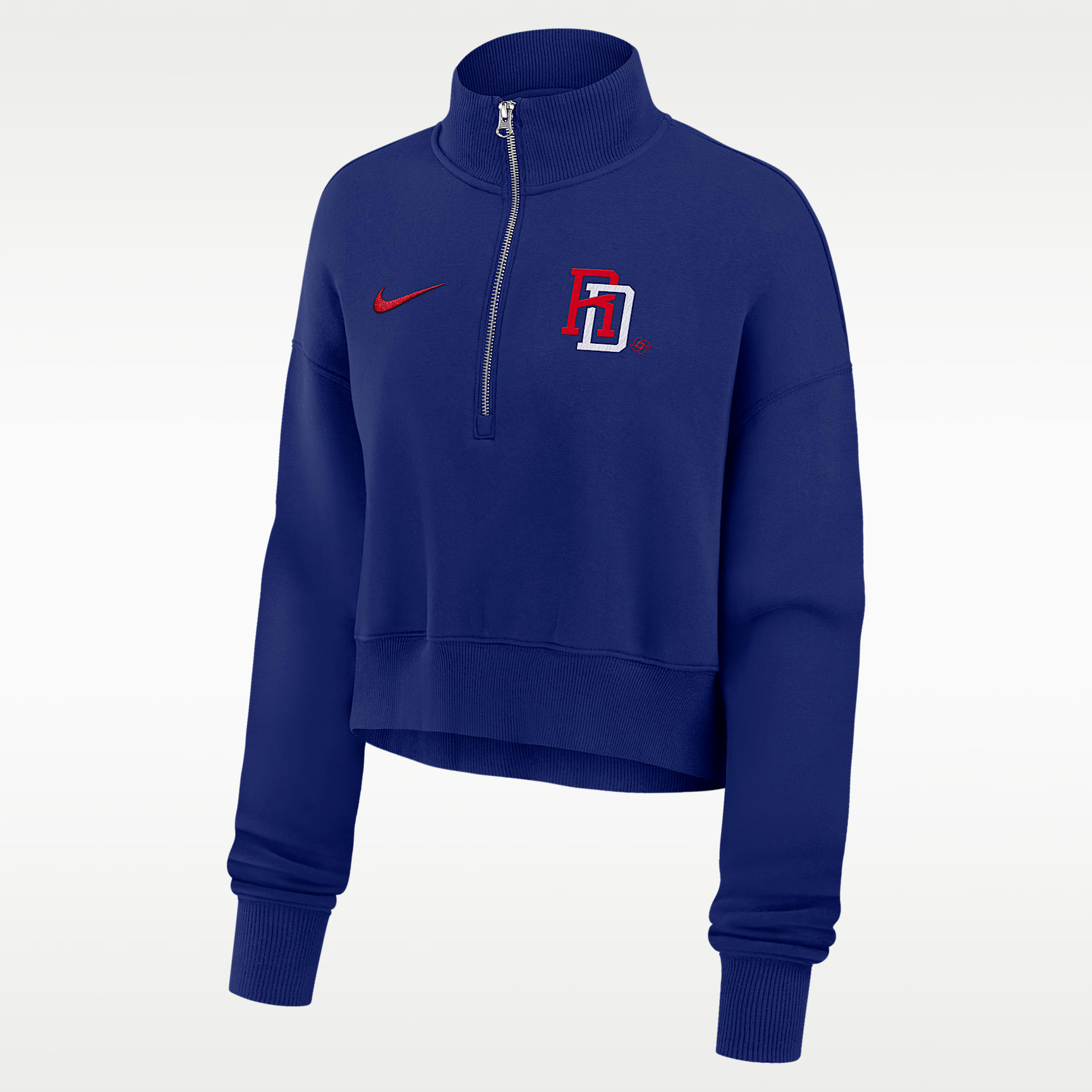 Dominican Republic National Baseball Team 2026 World Baseball Classic Women's Nike Cropped 1/2-Zip Crew