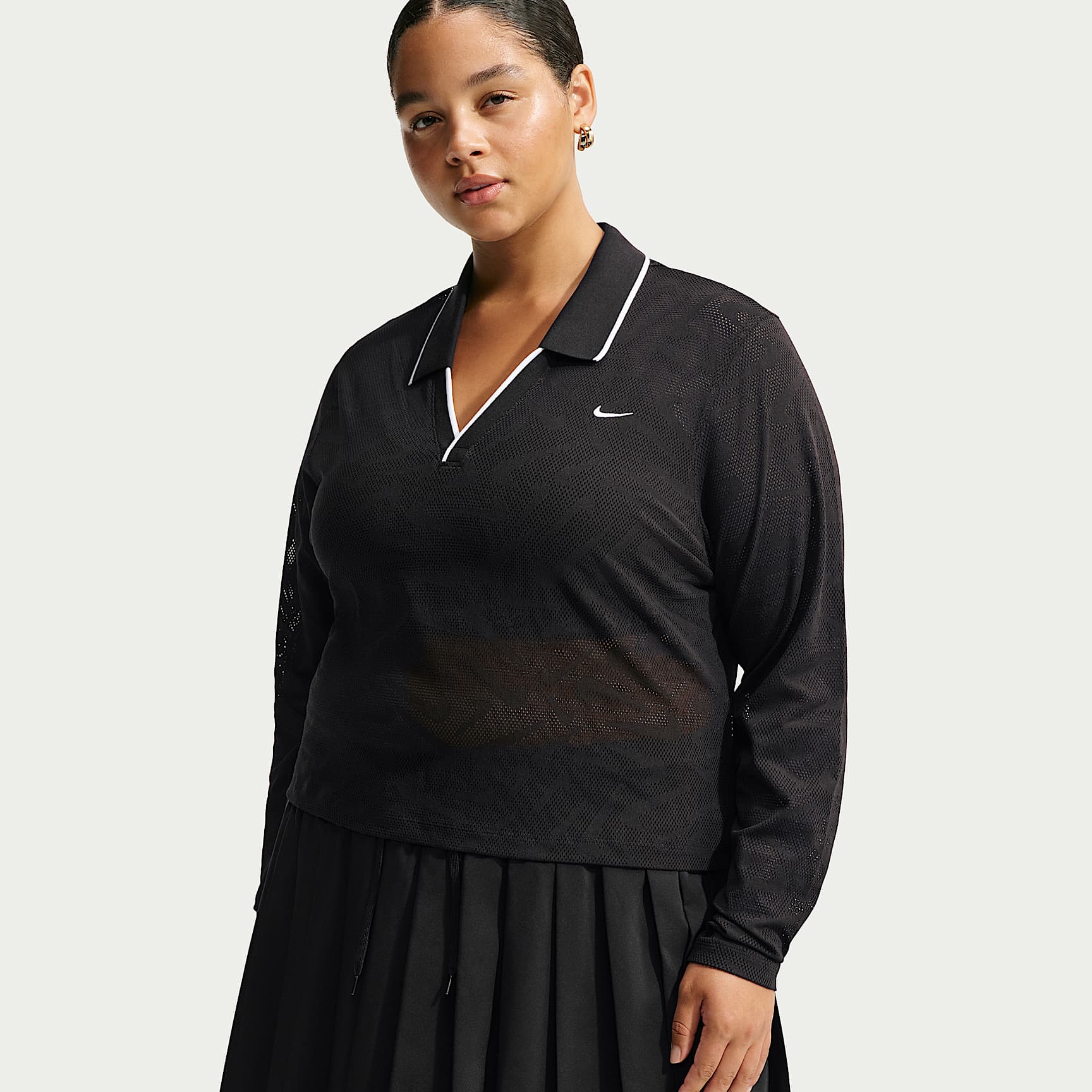 Nike Sportswear Chill Lace Women's Tight Mod-Cropped Long-Sleeve Top (Plus Size)
