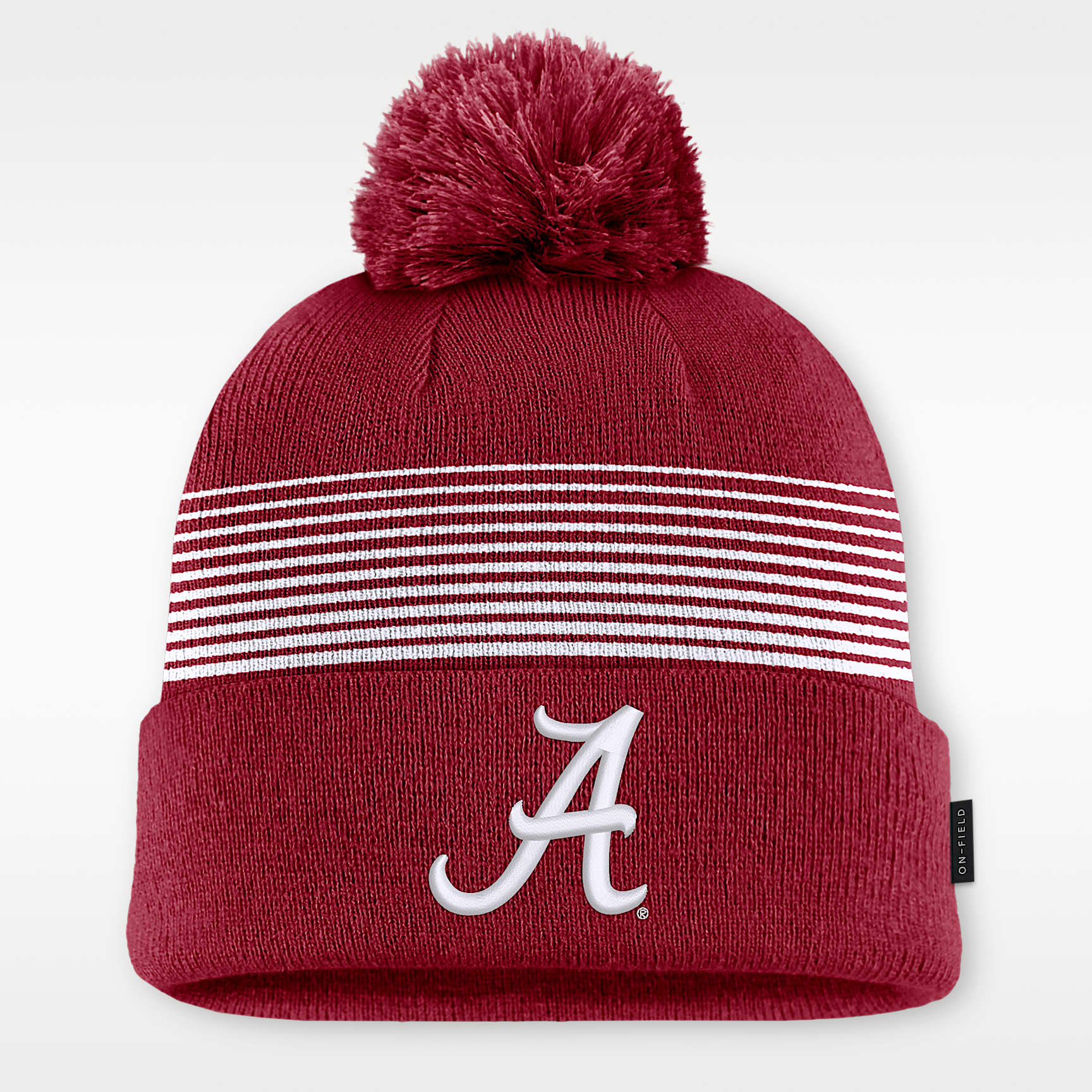 Gorro con dobladillo y pompón universitario Nike para hombre Alabama Sideline Peak