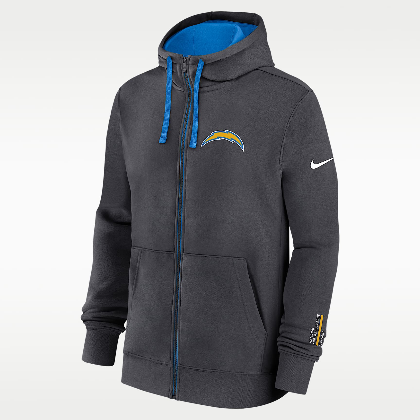 Los Angeles Chargers Playbook Page Club Men's Nike NFL Full-Zip Hoodie