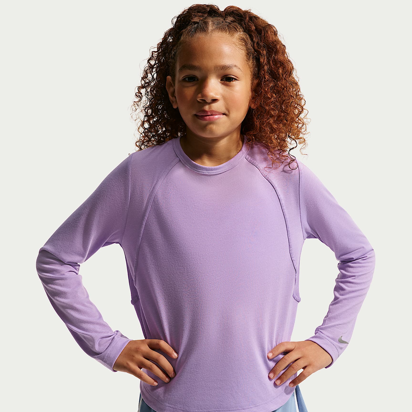 Playera de correr de manga larga Dri-FIT para niña talla grande Nike Tempo