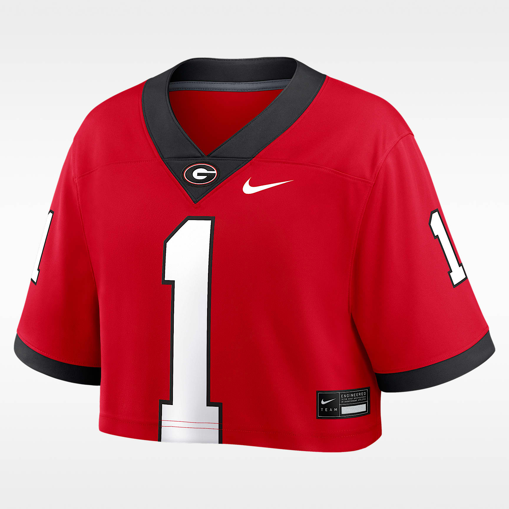 Jersey universitario cropped Nike Dri-FIT Game para mujer Georgia