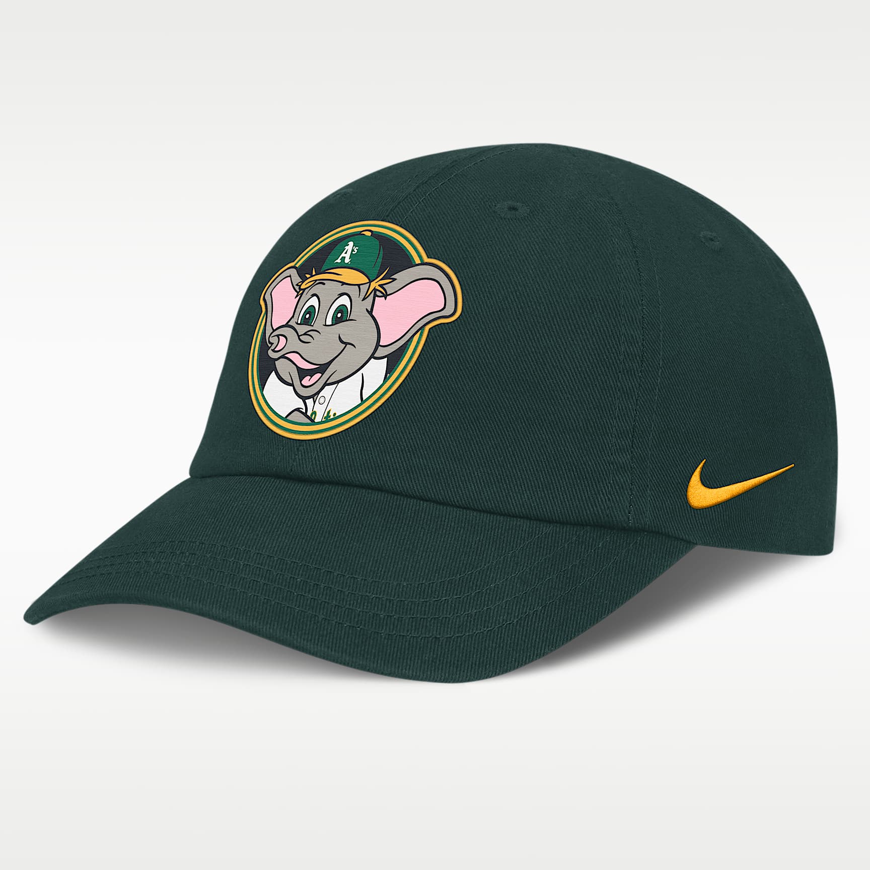 Gorra Nike de la MLB para bebé Athletics Mascot Club