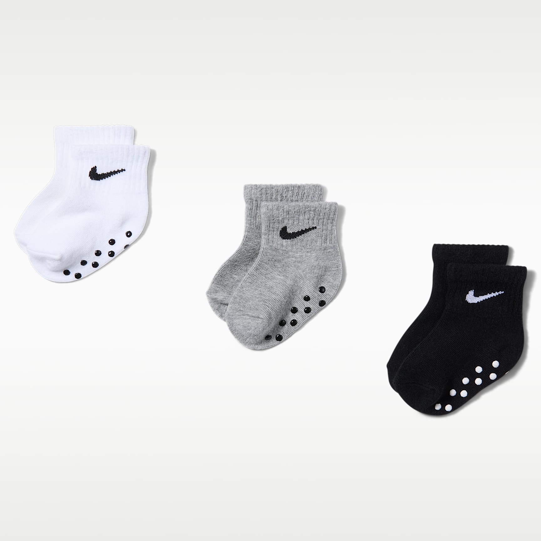Nike Baby Core Swoosh Gripper Socks (3 Pairs)