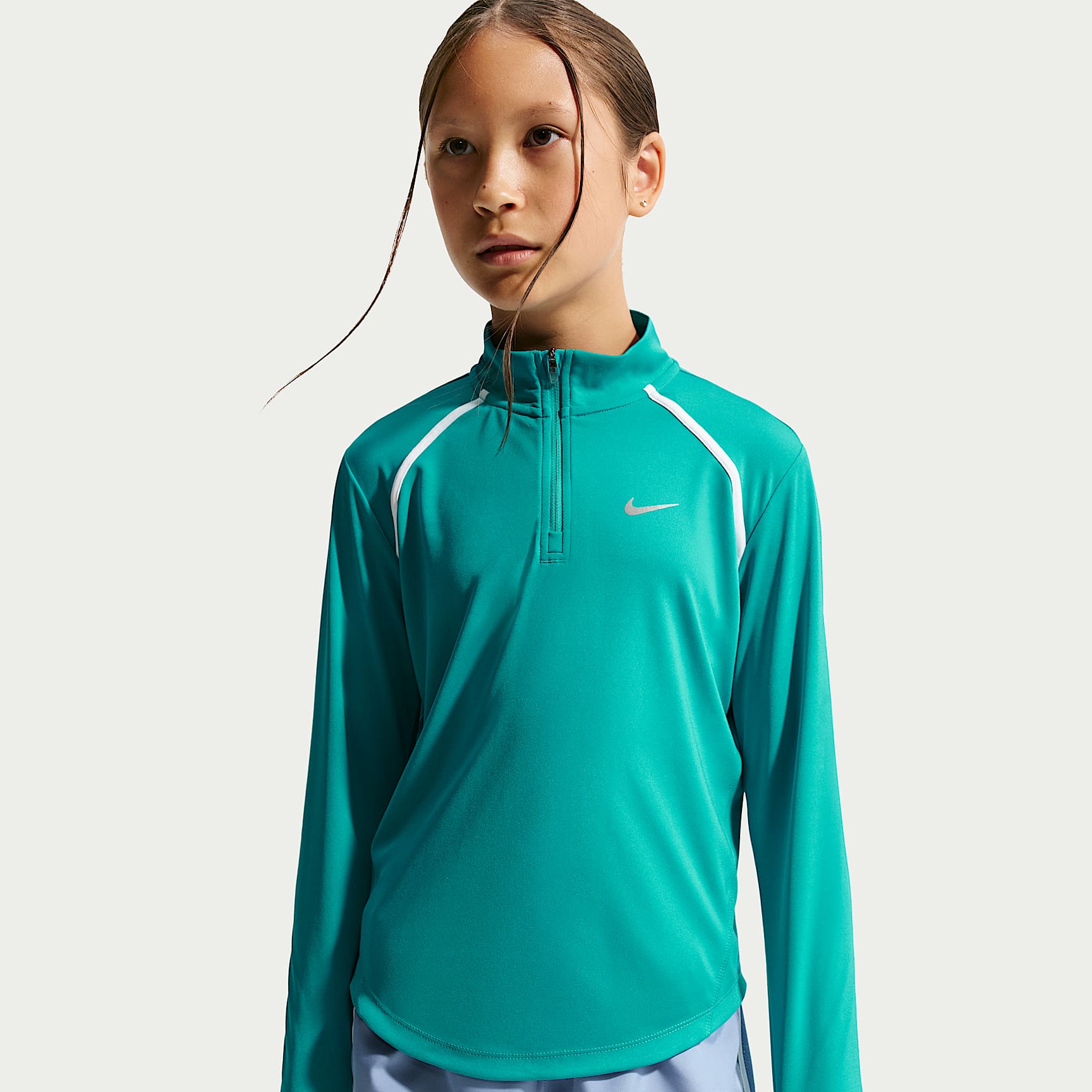 Nike Tempo Older Kids' (Girls') Dri-FIT Long-Sleeve Half-Zip Top