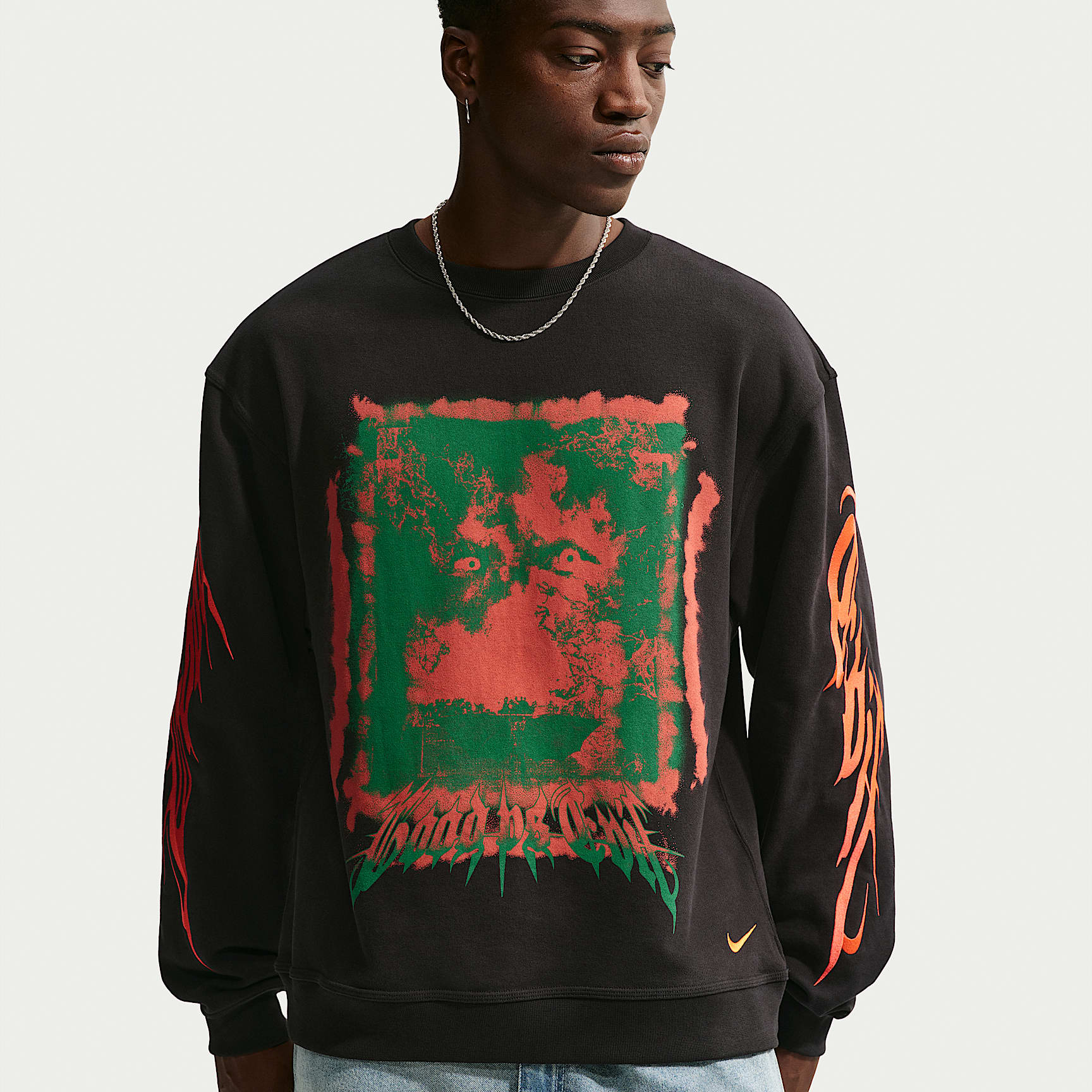 Sweat à col ras-du-cou en tissu Fleece Nike "Your Message Here" pour homme