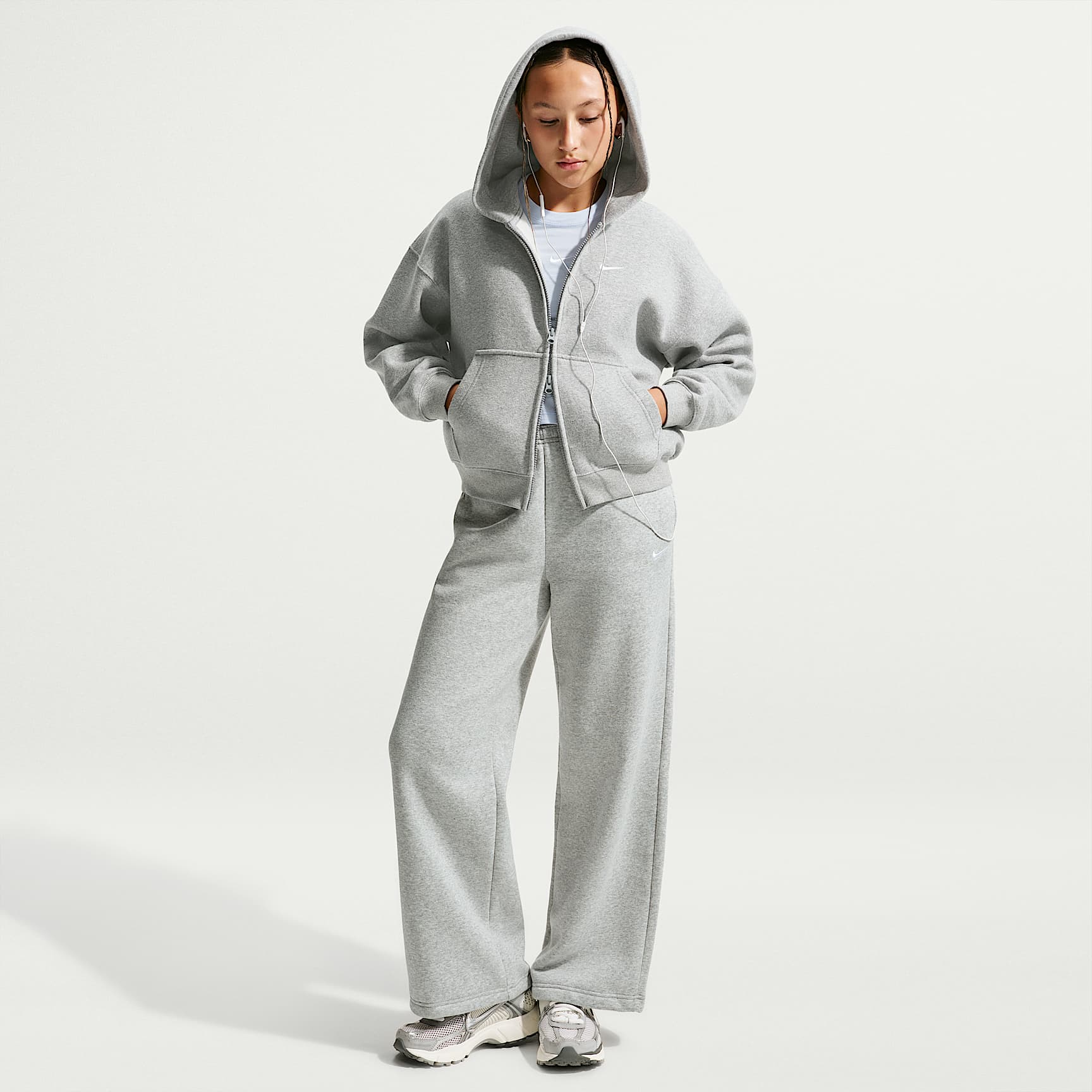 Nike Sportswear Studio Fleece Girls' Open-Hem Trousers