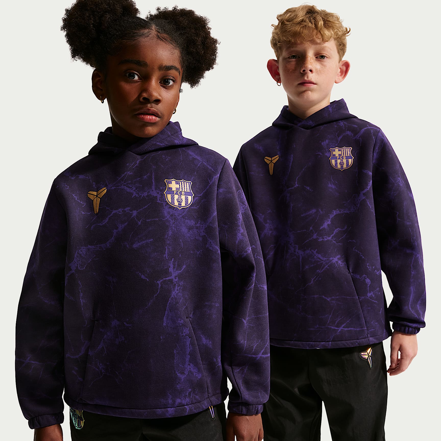 FC Barcelona Away Big Kids' Kobe Soccer Pullover Hoodie