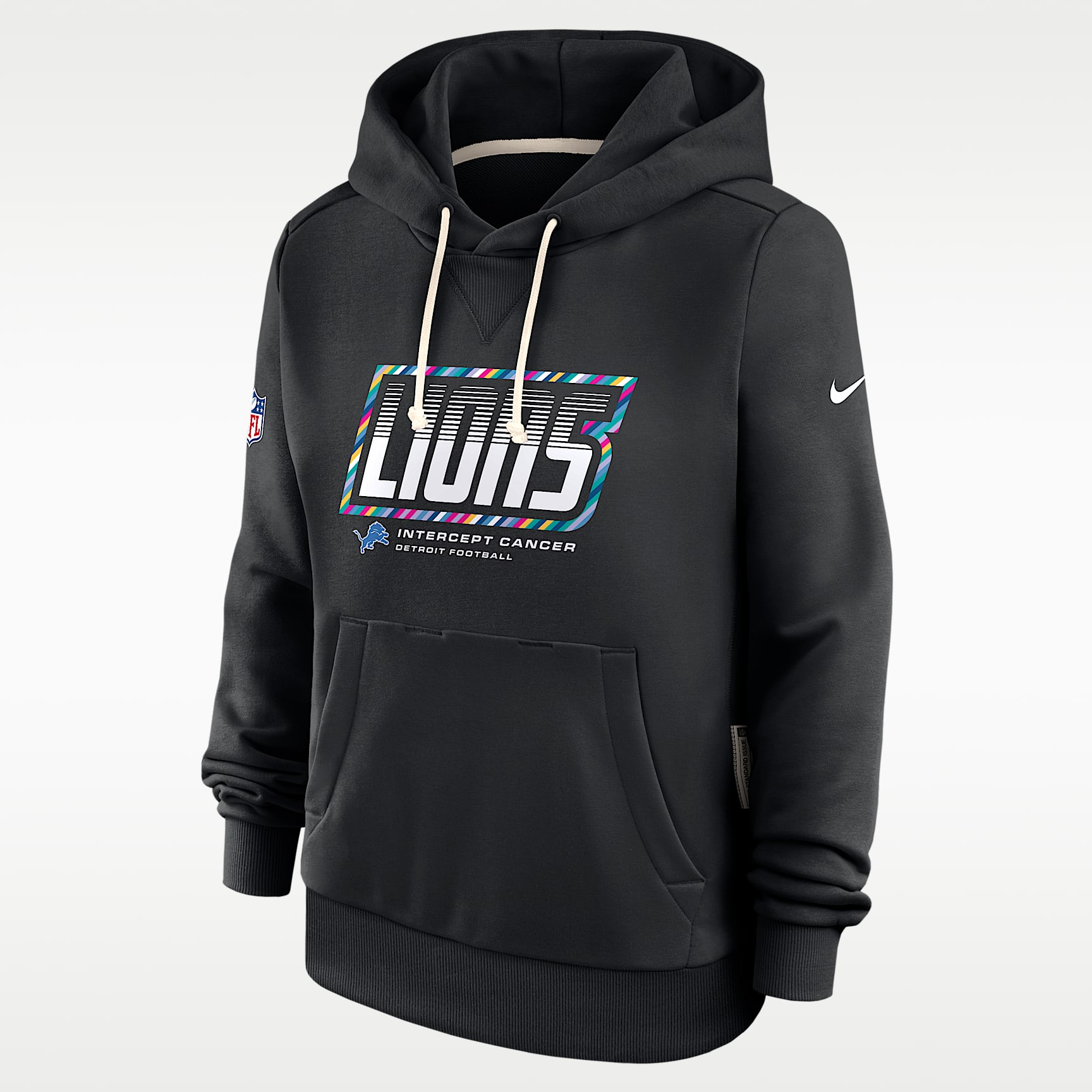 Detroit Lions Crucial Catch Standard Issue Women's Nike Dri-FIT NFL Pullover Hoodie