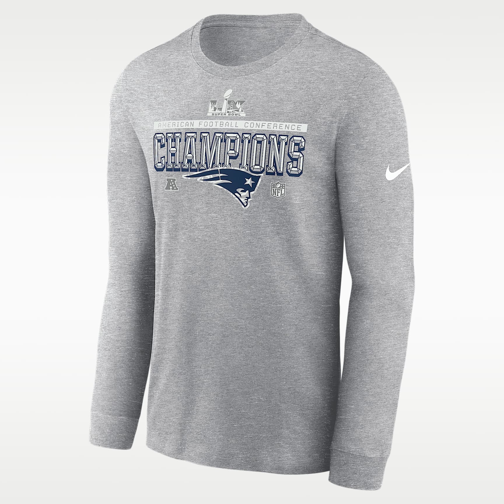 New England Patriots 2026 AFC Champions Trophy Collection Men's Nike NFL Long-Sleeve T-Shirt