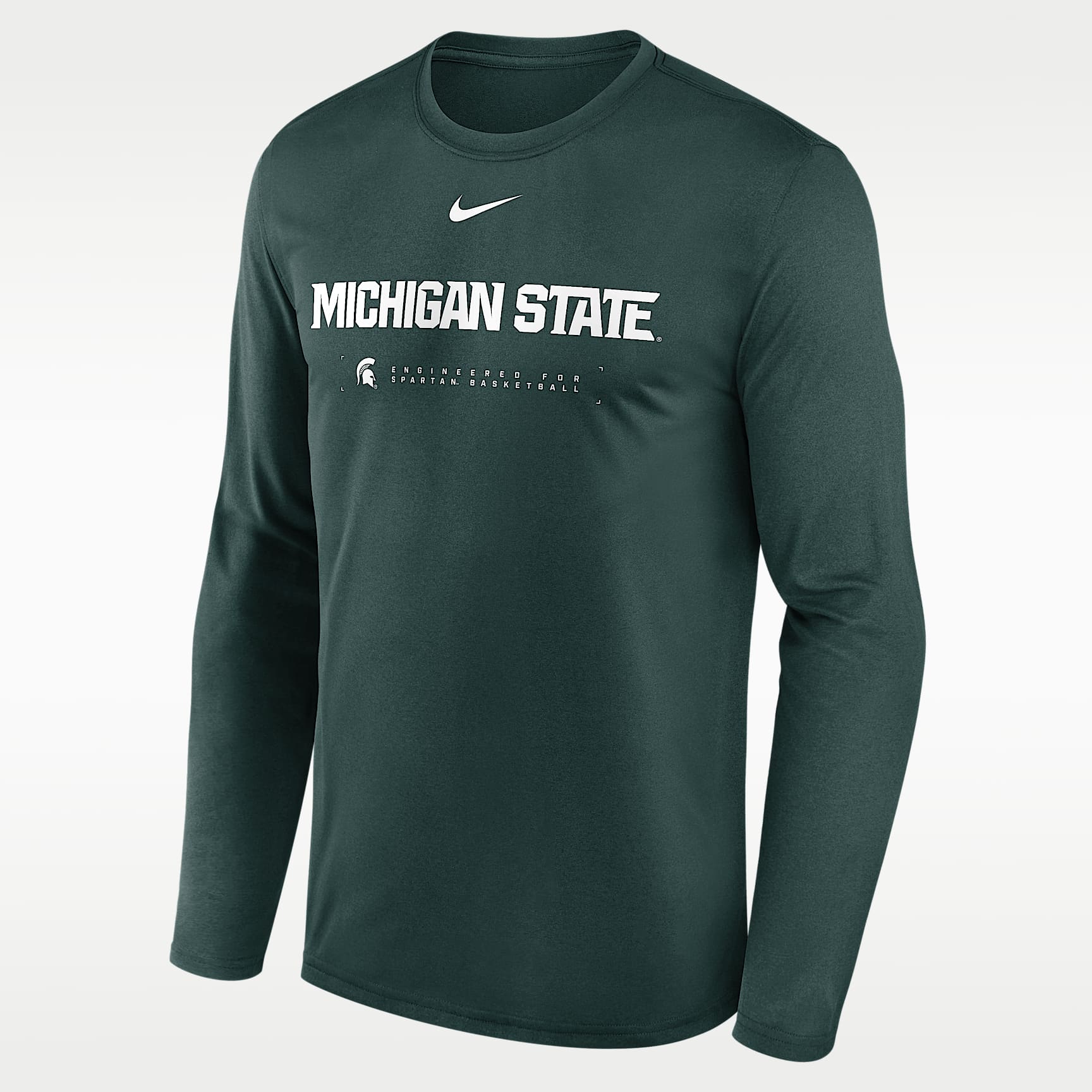 Michigan State Courtside Basketball Shootaround Legend Men's Nike Dri-FIT College Long-Sleeve T-Shirt