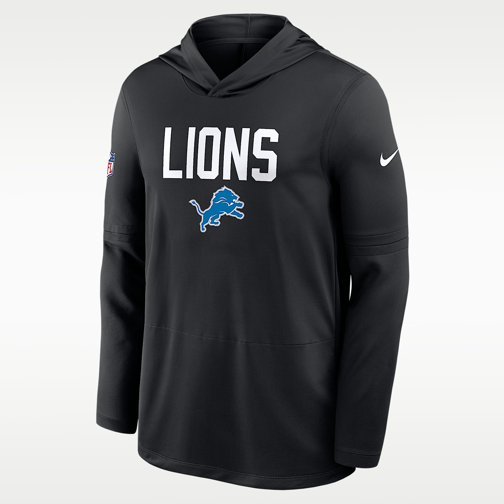 Playera con gorro de manga larga Nike Dri-FIT de la NFL para hombre Detroit Lions Pass Accuracy