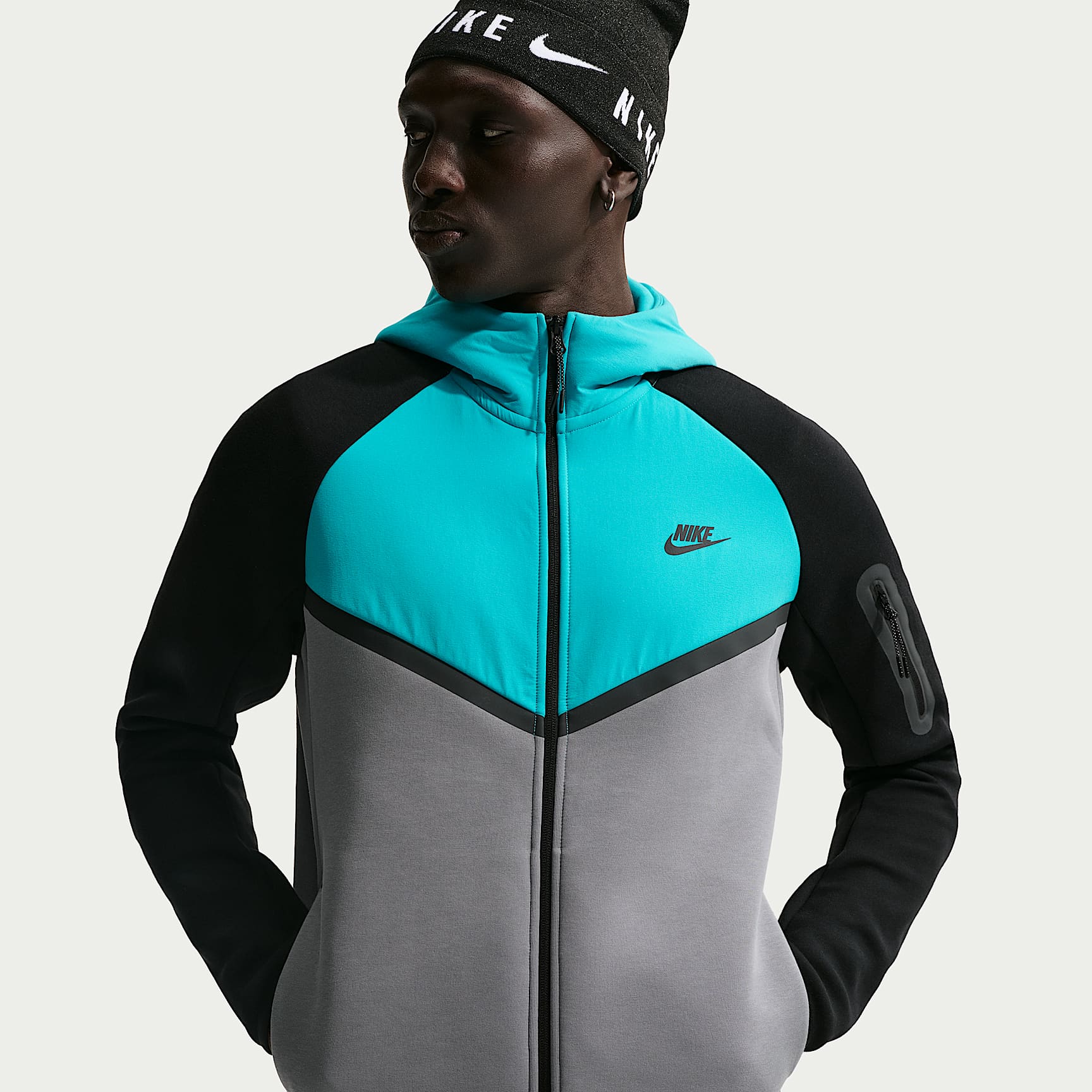 Nike Tech Windrunner-Jacke aus Fleece mit durchgehendem Reißverschluss (Herren)