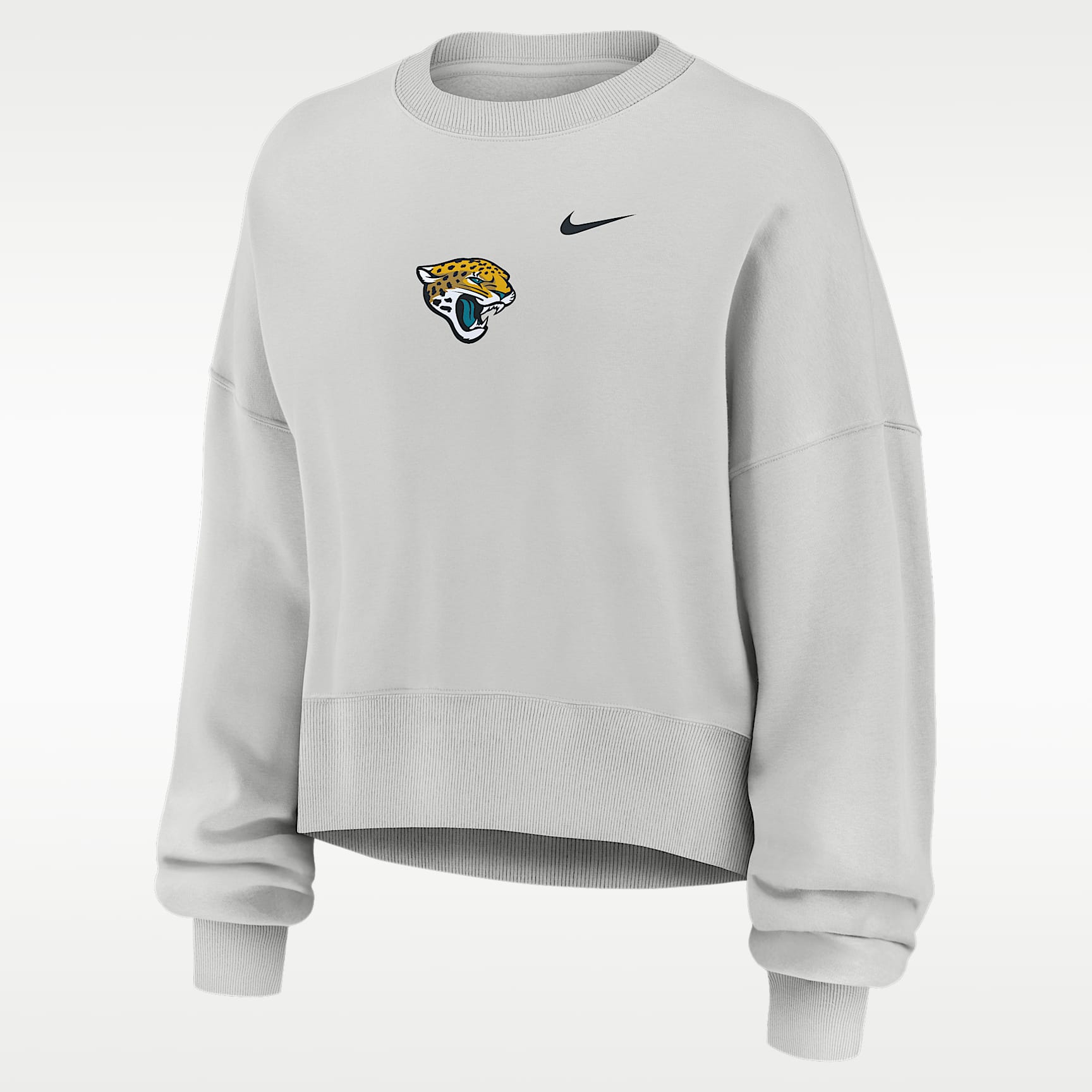 Sudadera de cuello redondo sin cierre Nike de la NFL oversized para mujer Jacksonville Jaguars Primetime Phoenix