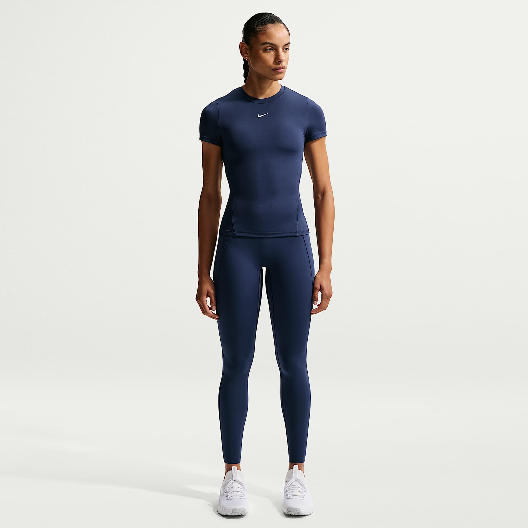 Leggings de cintura alta sin costura delantera de largo completo para mujer Nike Universa