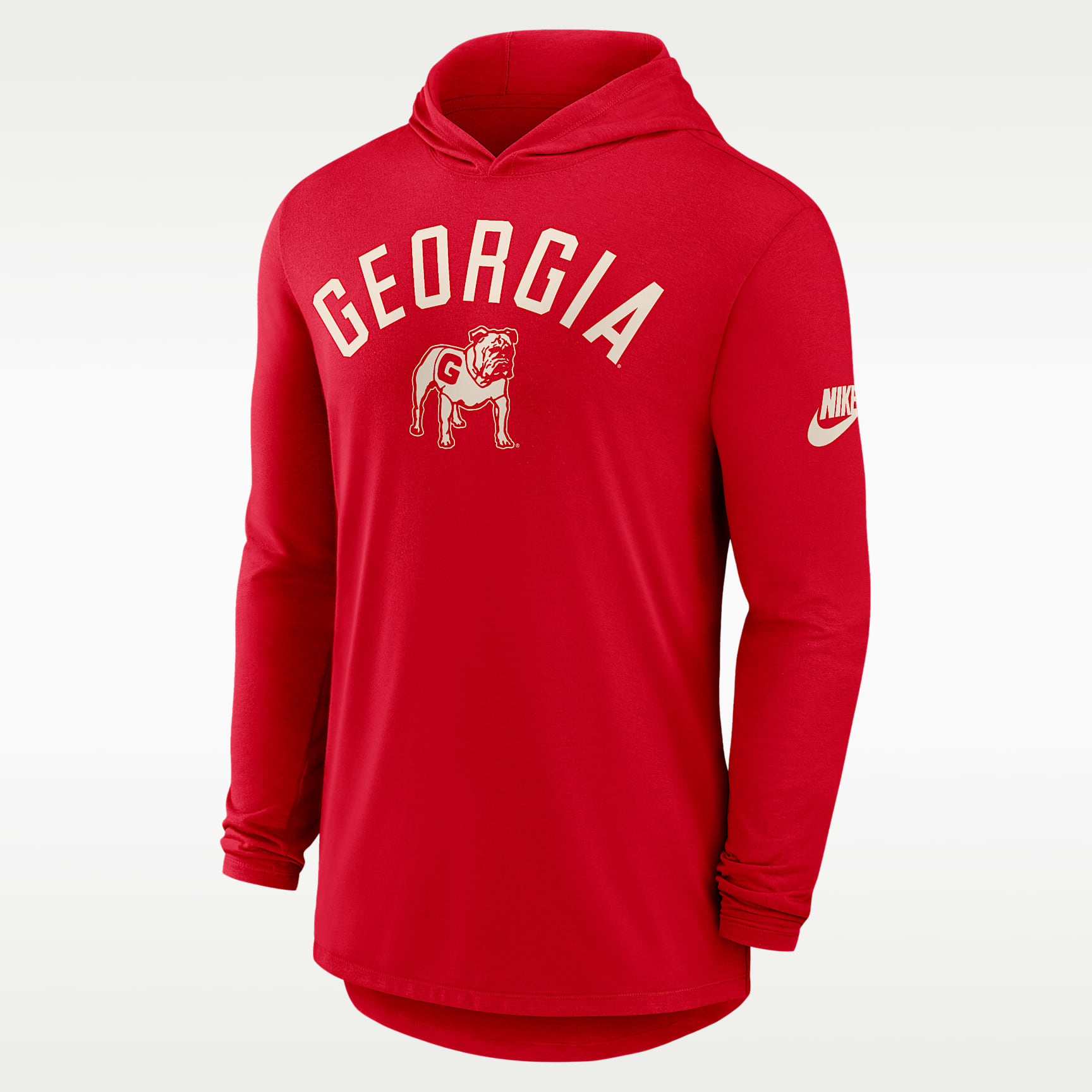 Georgia Legacy Arch Men's Nike Dri-FIT College Long-Sleeve Hooded T-Shirt