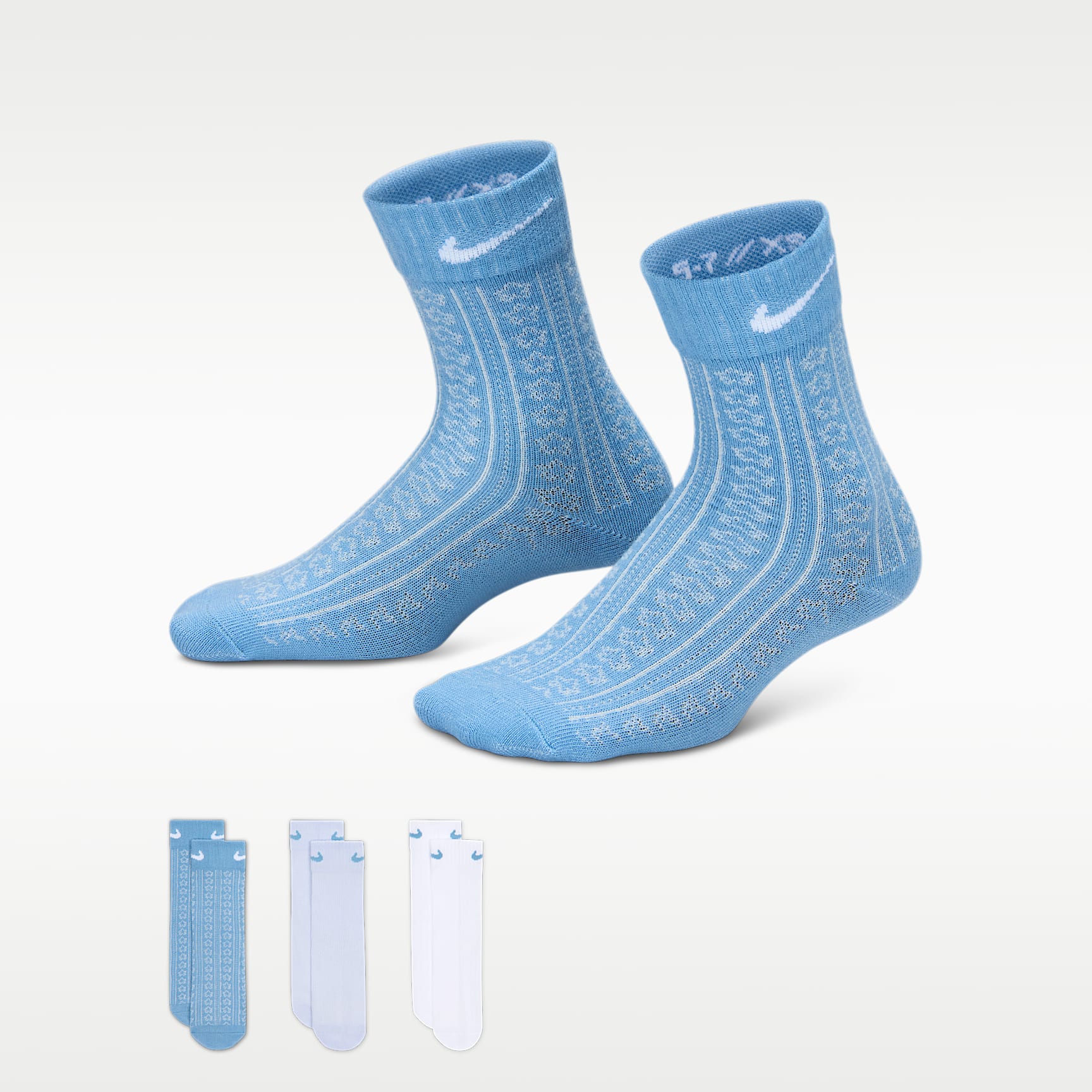 Nike Kids' Easy Breezy Pointelle Socks (3 Pairs)
