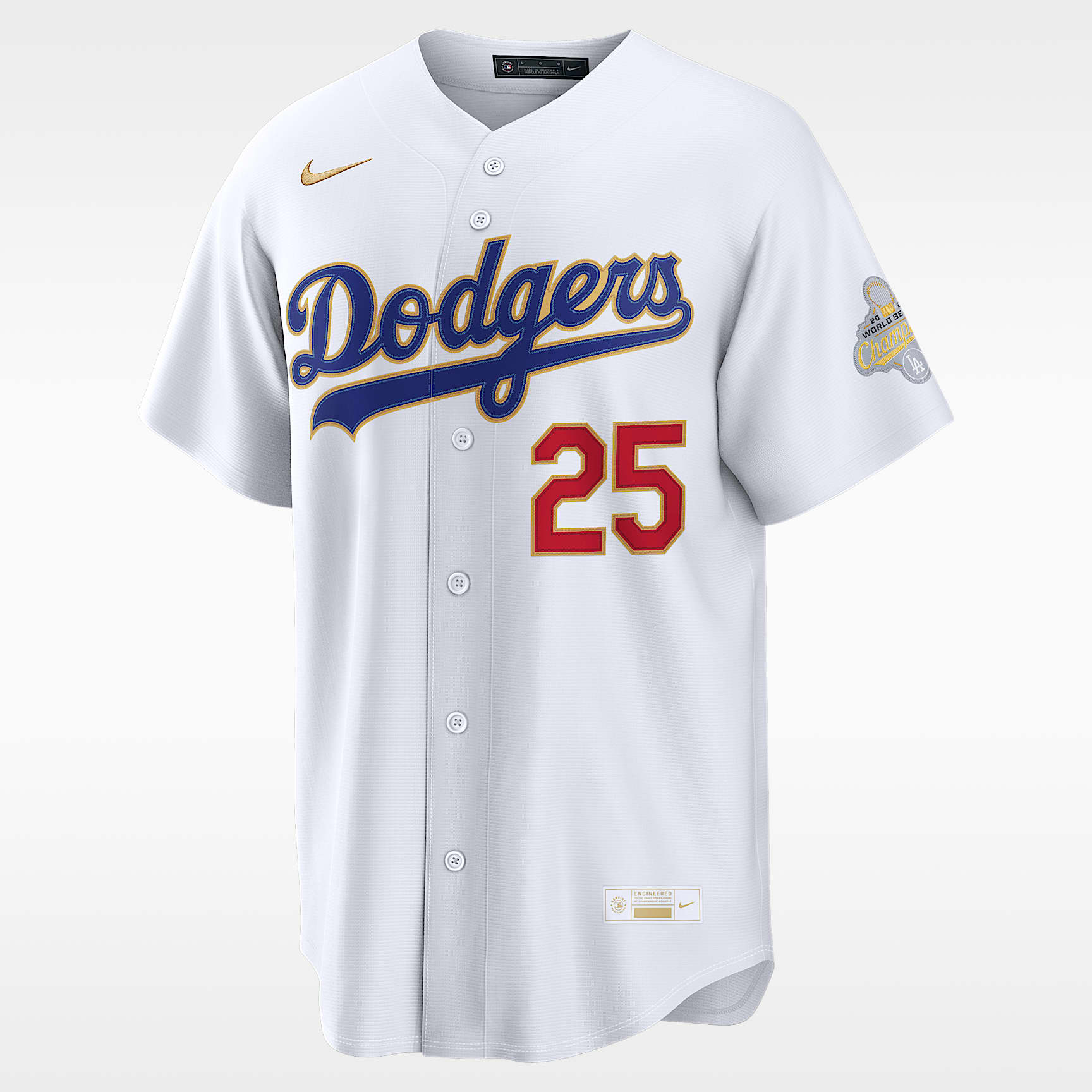 Tommy Edman Los Angeles Dodgers 2025 World Series Champion Gold Series Men's Nike MLB Stadium Jersey