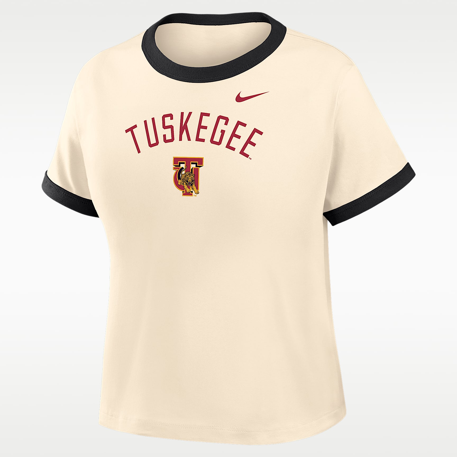 Nike College (Tuskegee University) Women's Cropped Ringer T-Shirt