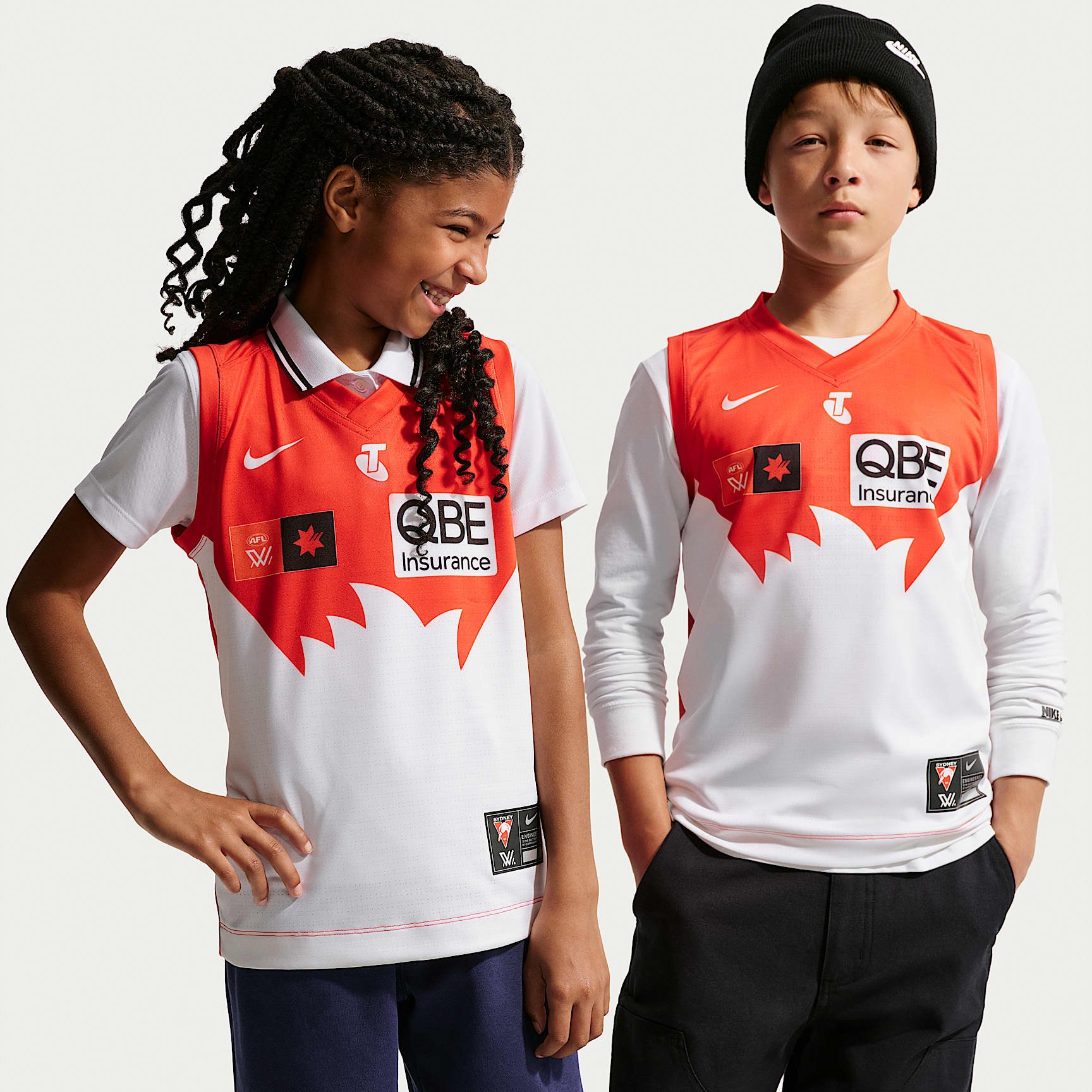 Sydney Swans AFLW 2026 Stadium Home Older Kids' Nike AFLW Replica Jersey