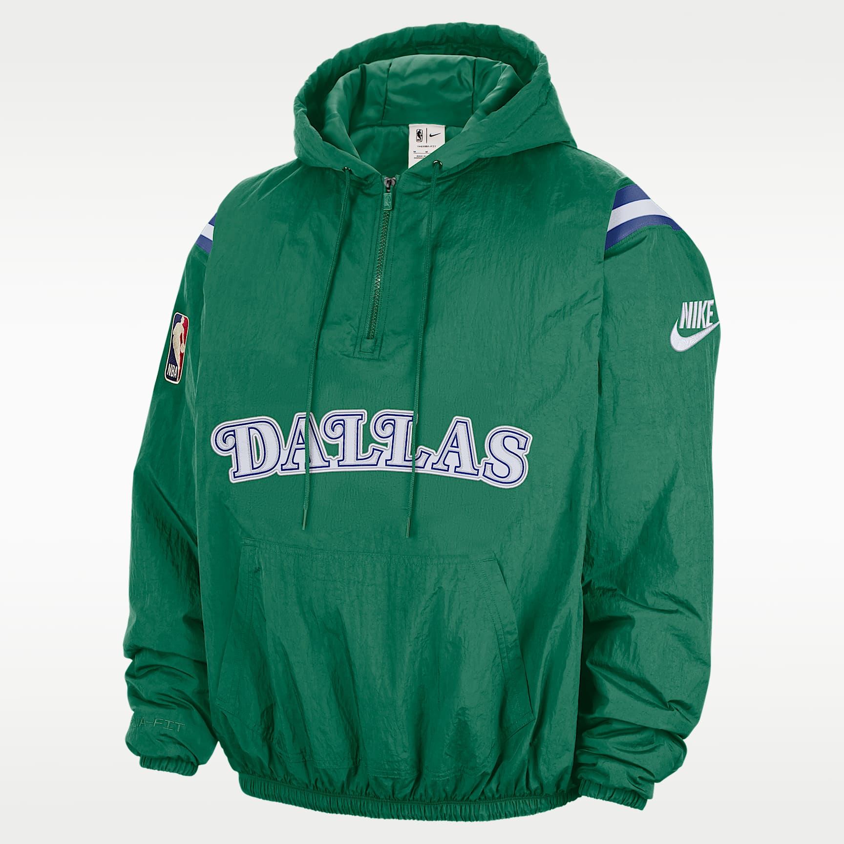 Dallas Mavericks Hardwood Classics Men's Nike Therma-FIT NBA 1/2-Zip Hoodie