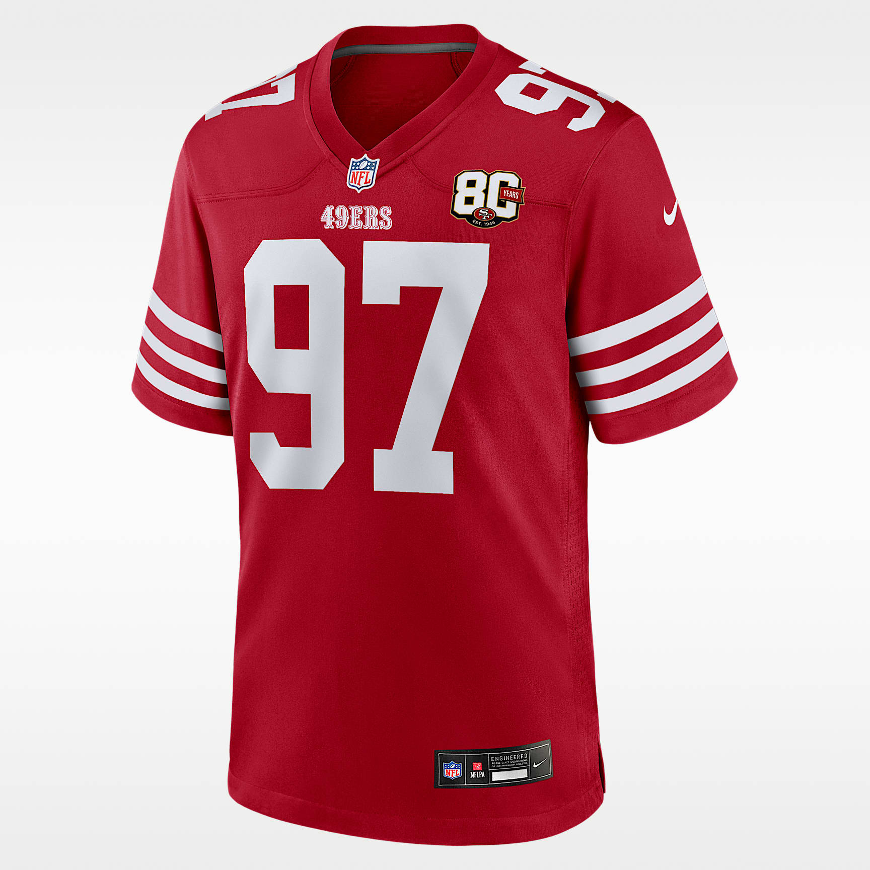 Nick Bosa San Francisco 49ers 80th Anniversary Men's Nike NFL Game Jersey