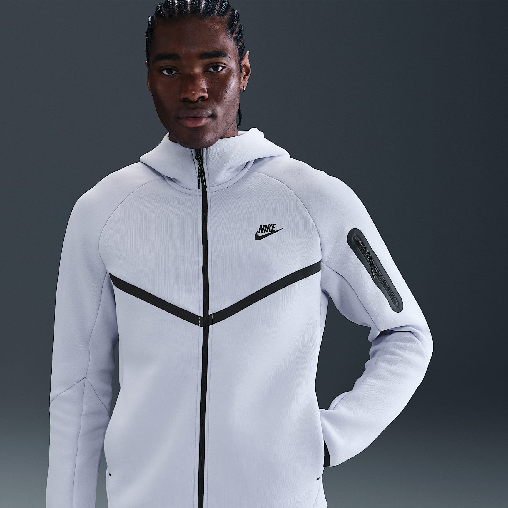 Chamarra Windrunner de tejido Fleece de cierre completo para hombre Nike Tech