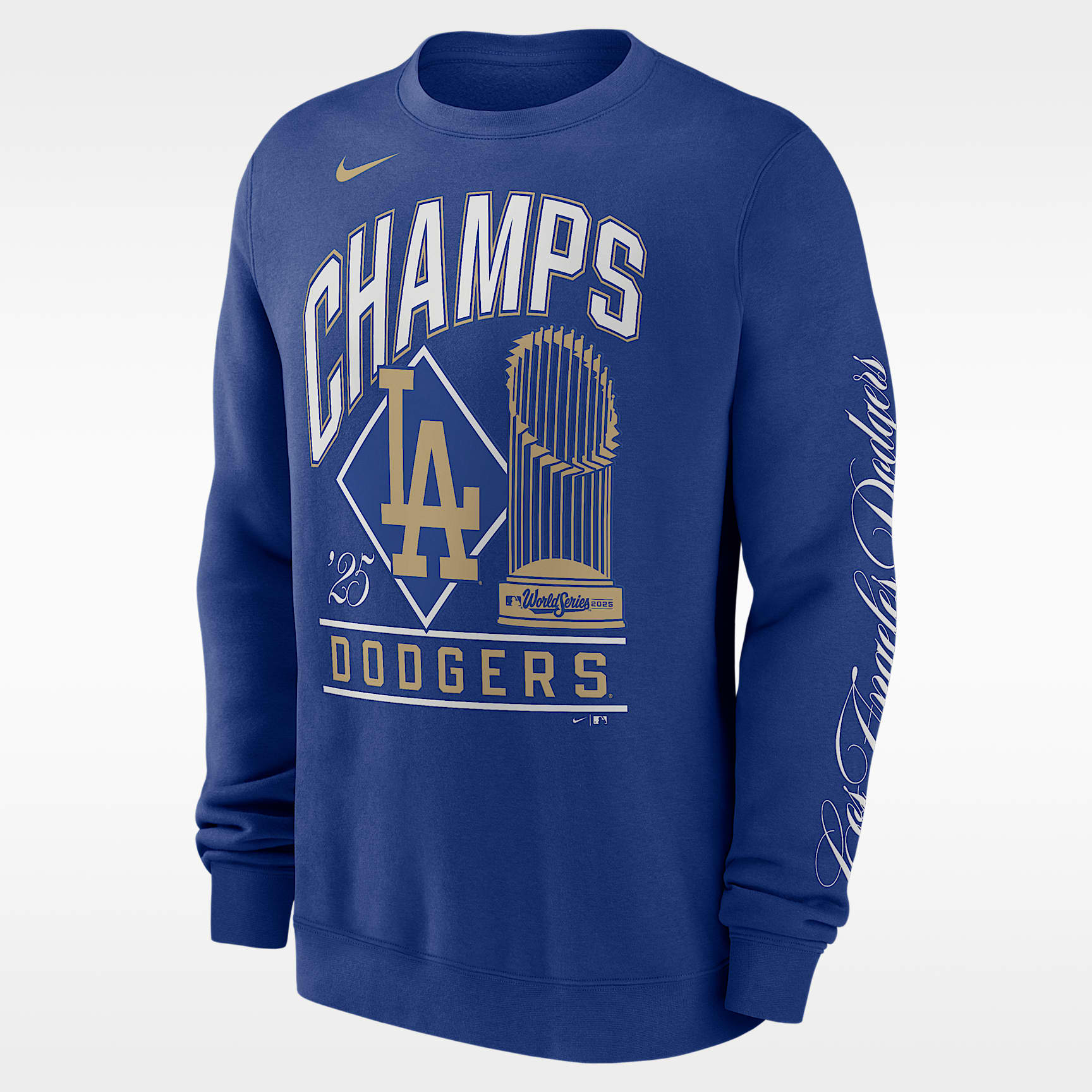Los Angeles Dodgers 2025 World Series Champion Gold Series Men's Nike MLB Pullover Crew