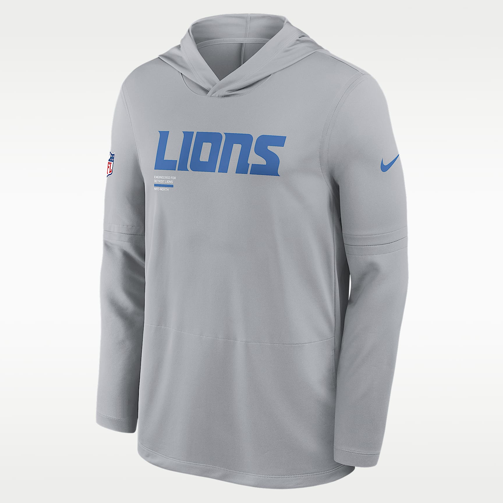 Detroit Lions Pure Fury Sideline Men's Nike Dri-FIT NFL Long-Sleeve Hooded Top