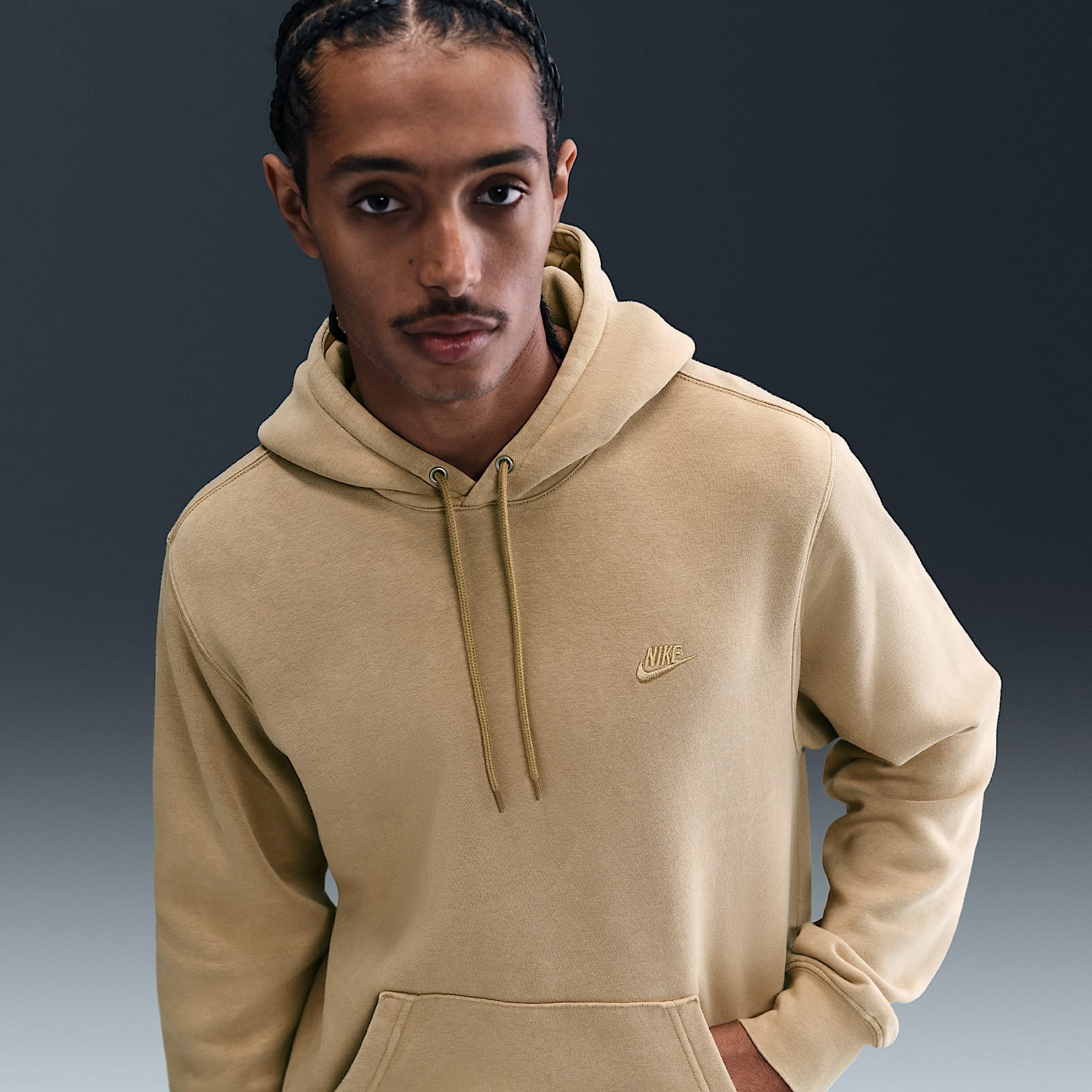 Sudadera con gorro de tejido Fleece prelavada para hombre Nike Sportswear Club
