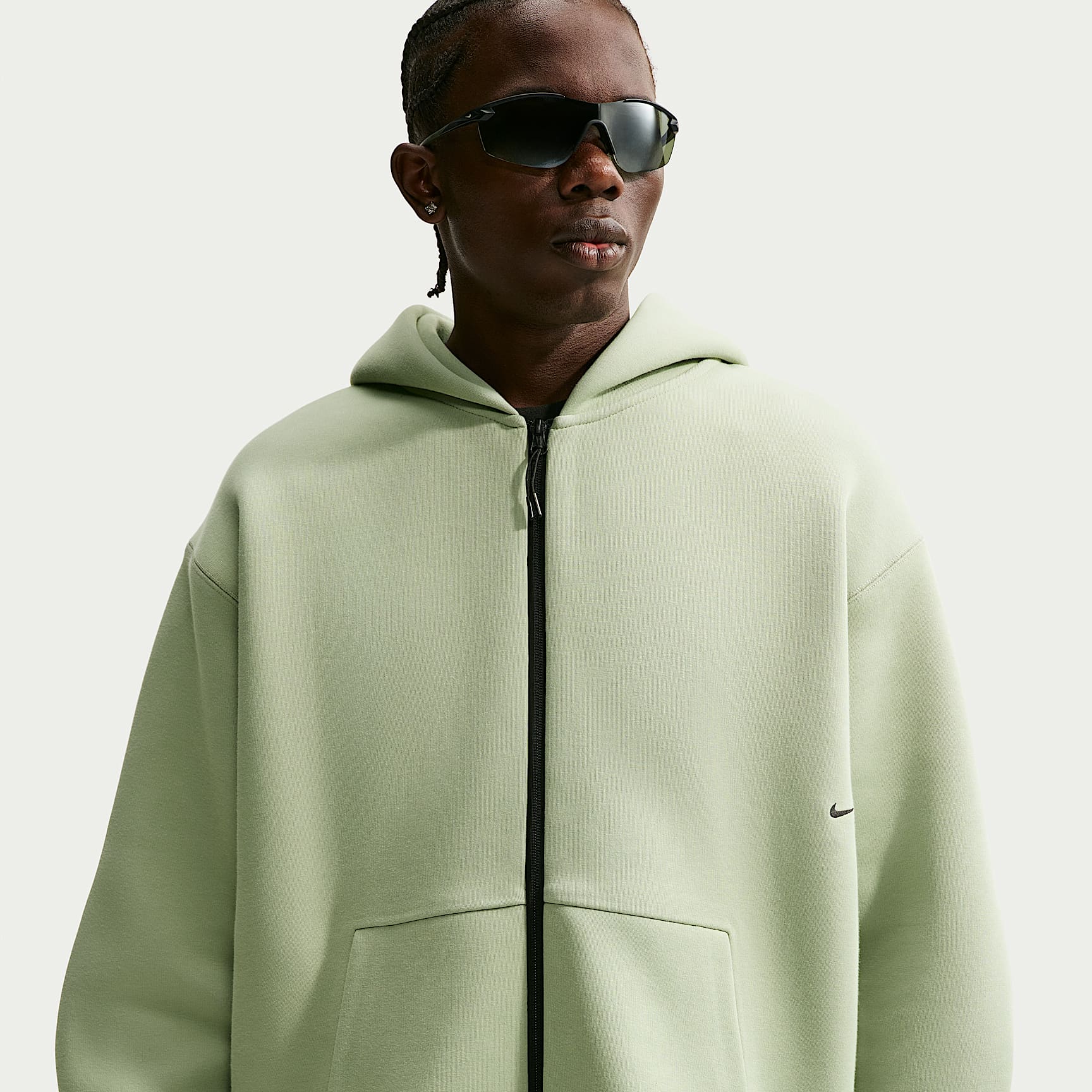 Fleecehuvtröja med hel dragkedja Nike Tech för män