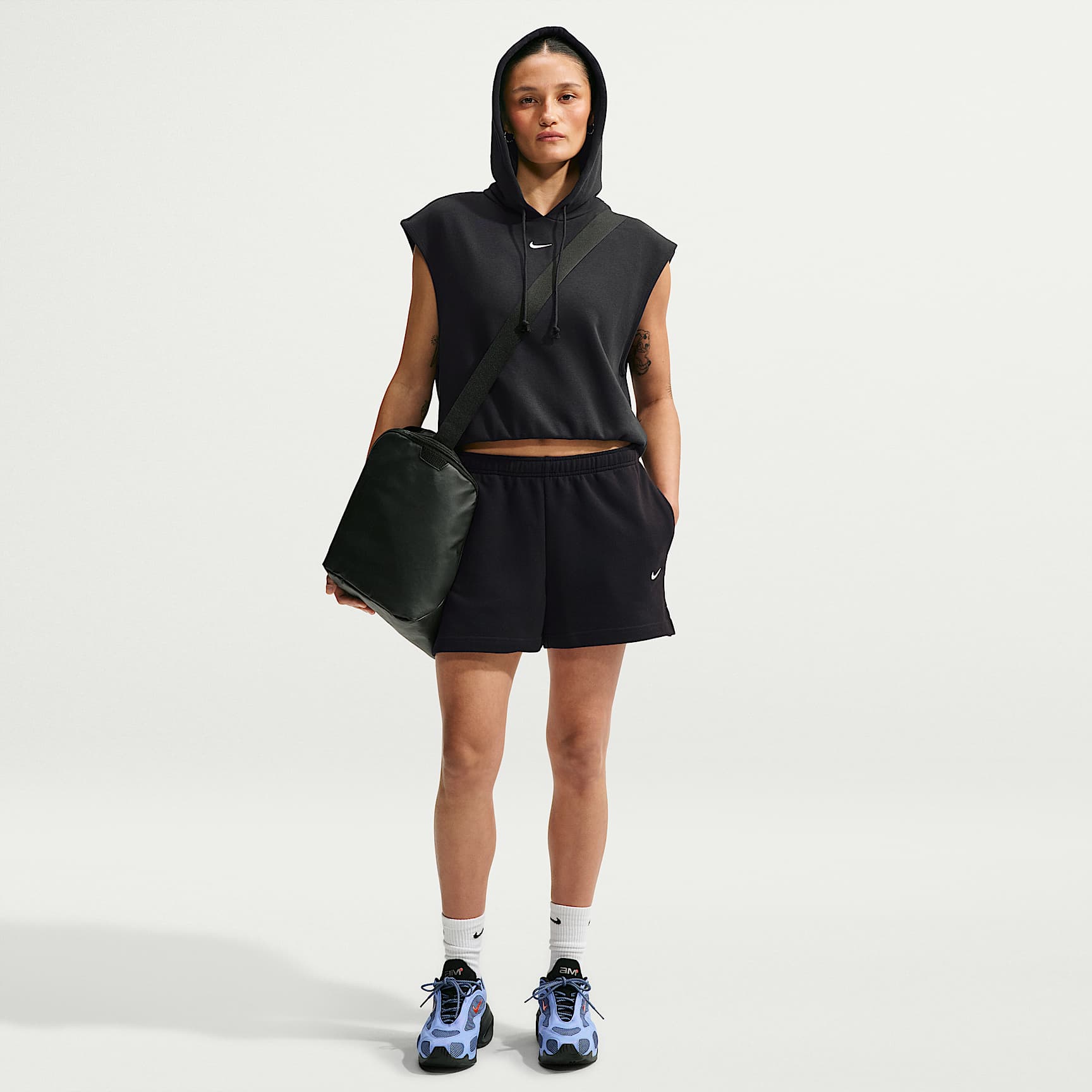 Shorts de tiro medio para mujer Nike Studio Fleece Lightweight "French Terry"