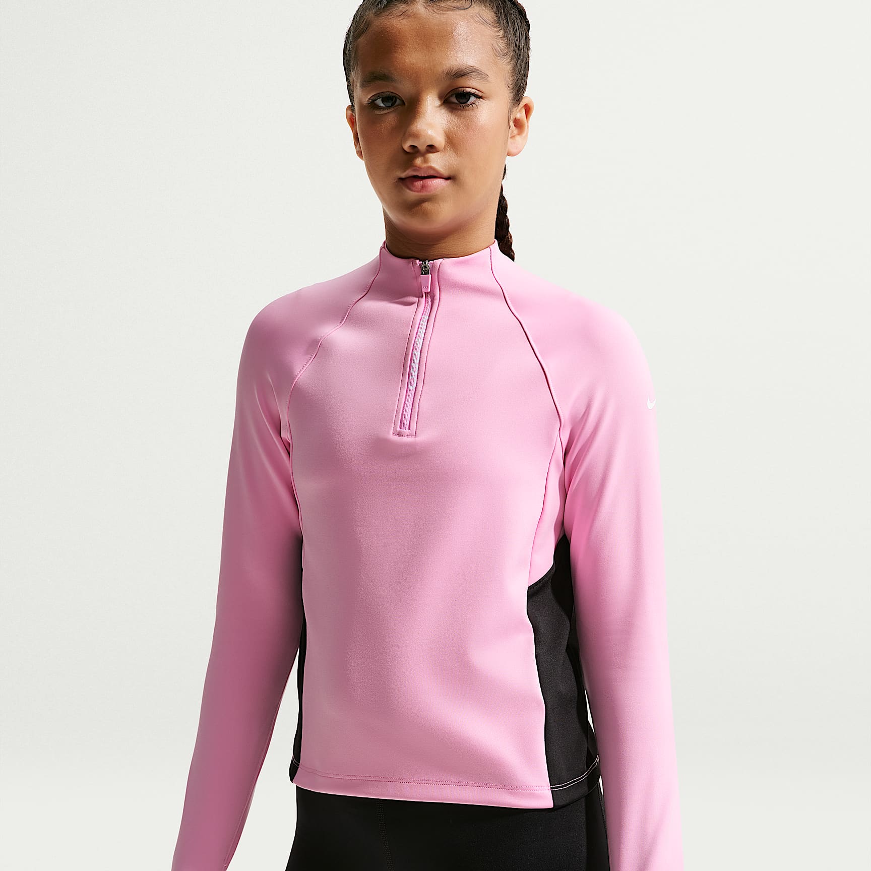 Camisola de manga comprida com fecho até meio Nike Pro Dri-FIT Júnior (Rapariga)