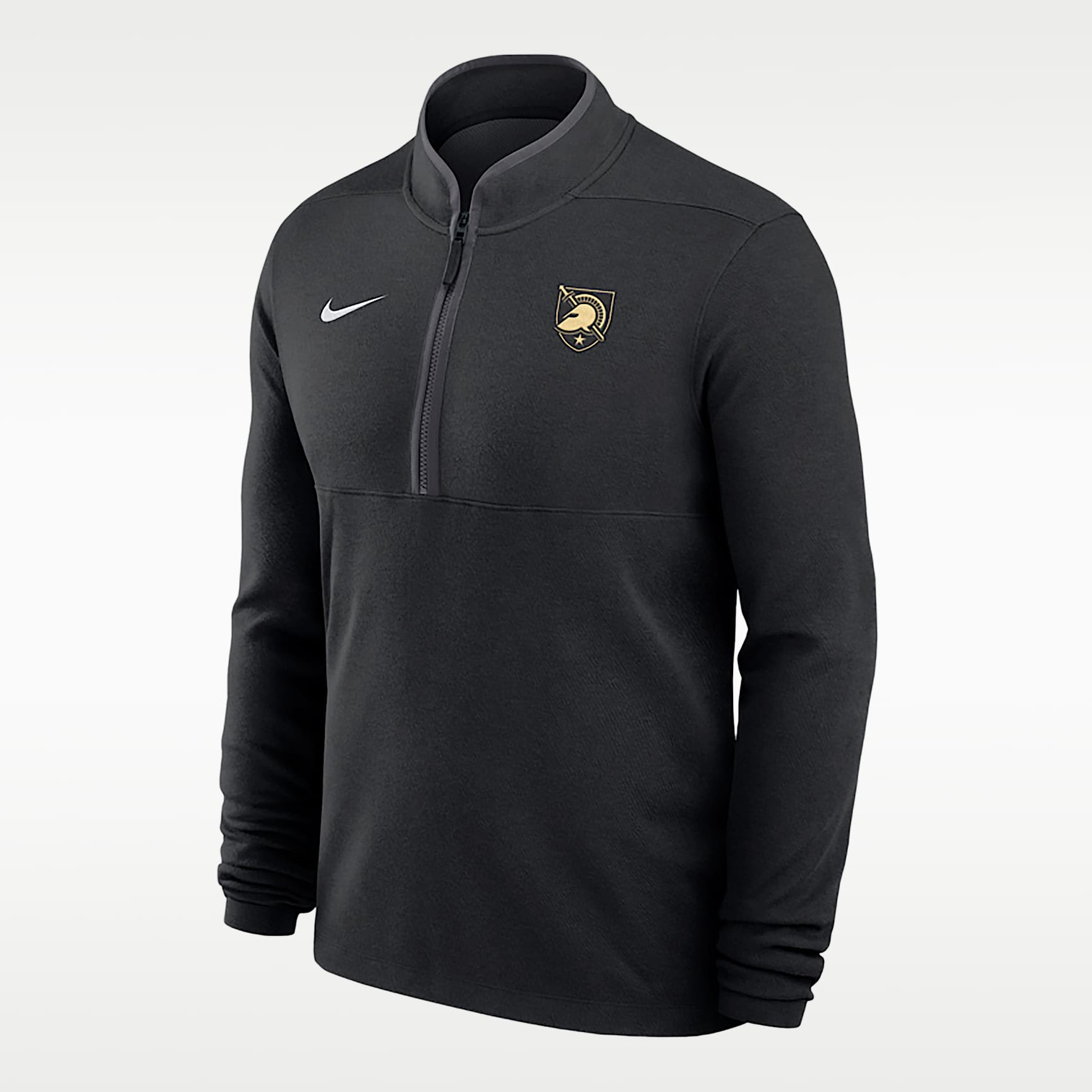 Playera de manga larga universitaria Nike Dri-FIT de medio cierre para hombre Army Coaches Basketball Victory