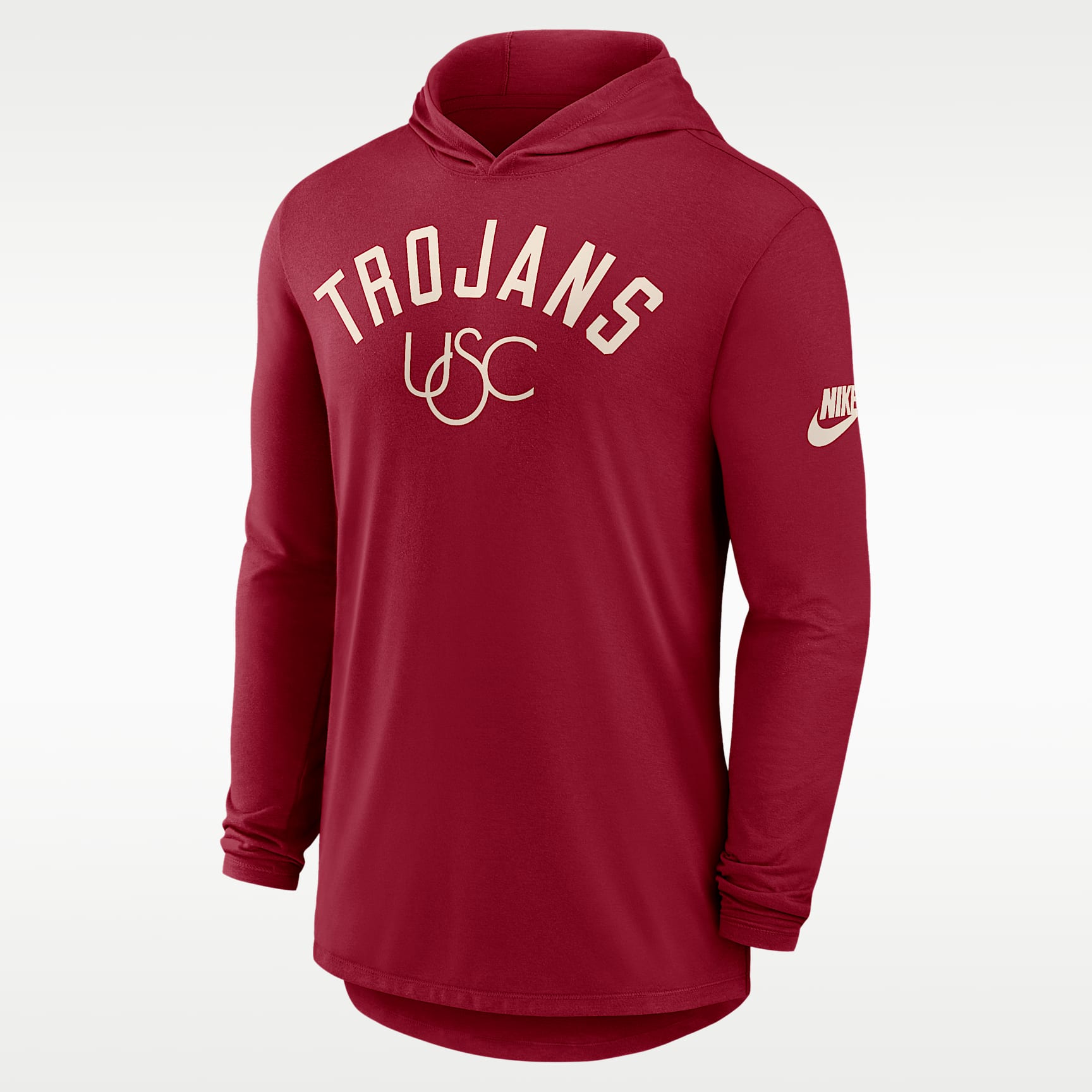 Playera con gorro de manga larga universitaria Nike Dri-FIT para hombre USC Legacy Arch